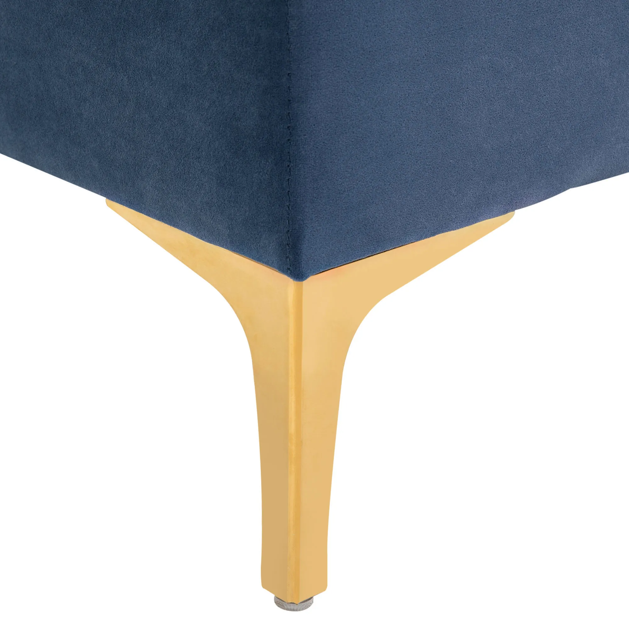 Eleganter Polsterhocker 118x45x42 cm Blau-Gold