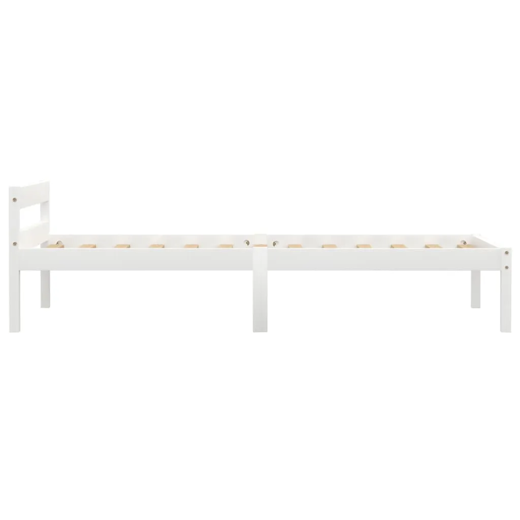 Massivholz-Bettrahmen Weiß 206 x 96 x 50 cm für 90 x 200 cm Matratze