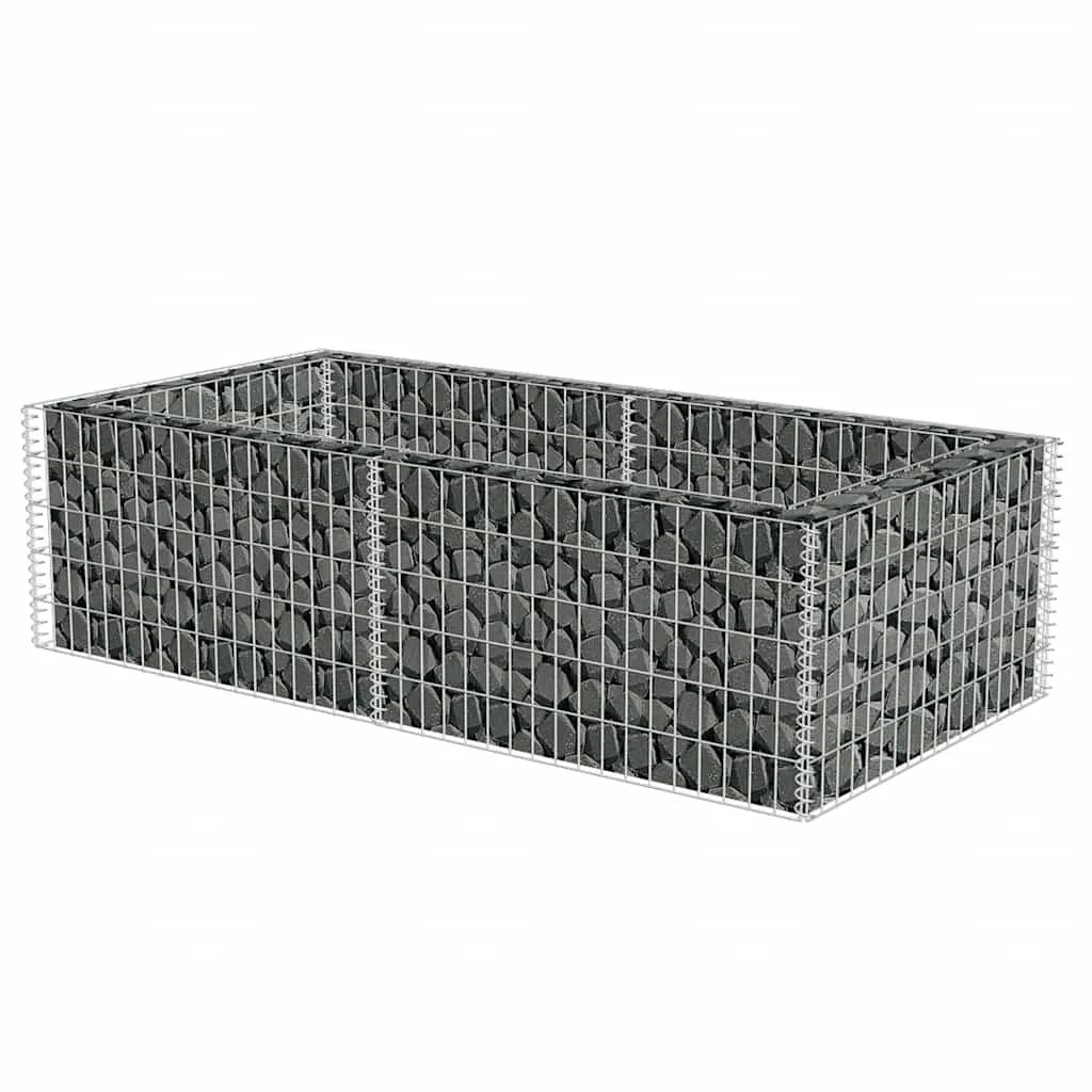 Steinkorb-Pflanzkübel 180 x 90 x 50 cm aus verzinktem Stahl