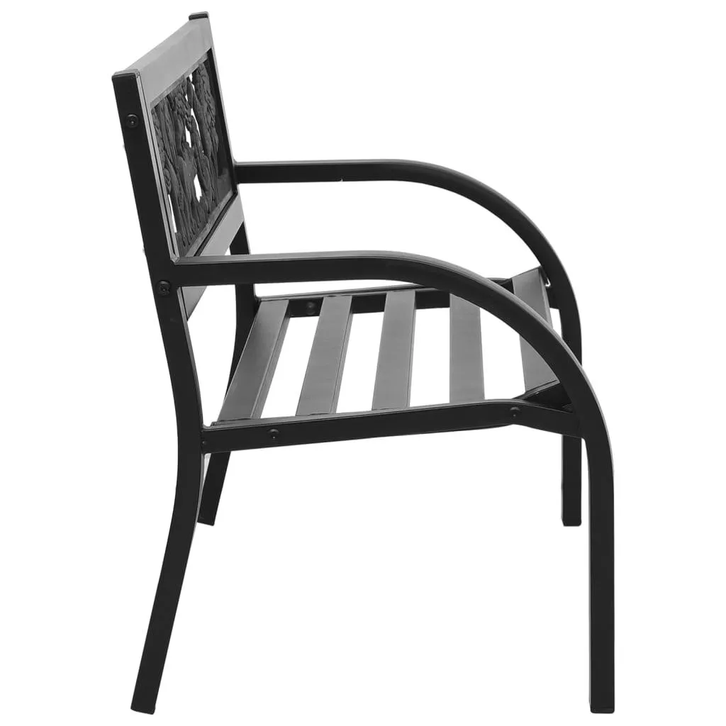 Kinder-Sitzbank aus Stahl Schwarz 86 x 41 x 53 cm