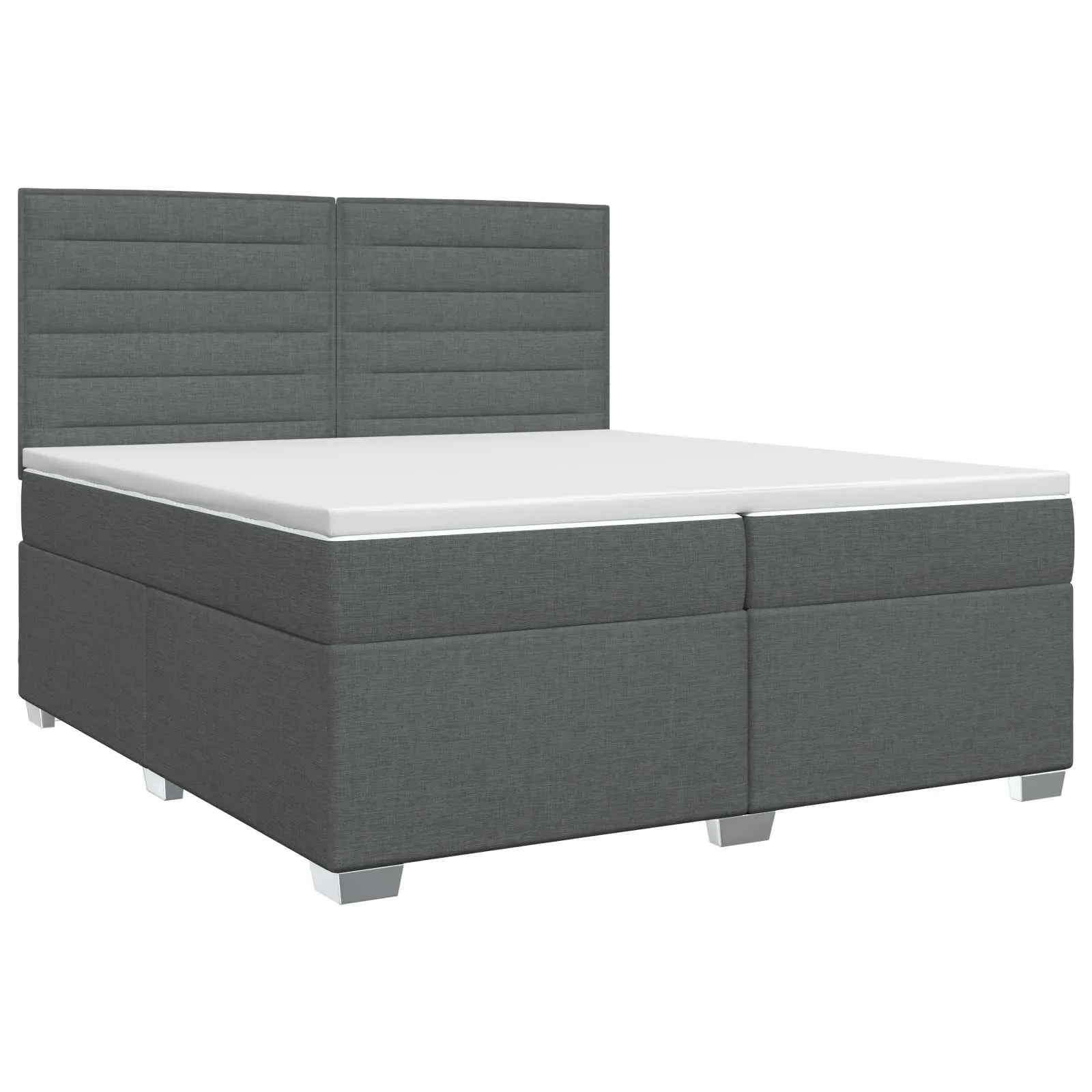Boxspringbett 200x200 cm Dunkelgrau mit verstellbarem Kopfteil