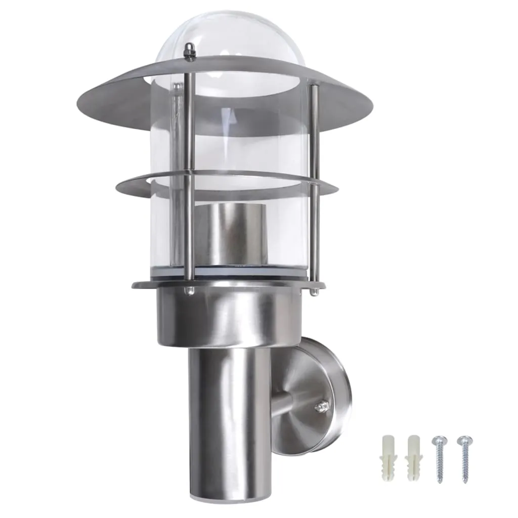 Wandlampe aus Edelstahl, 180 x 200 x 285 mm, silberfarben