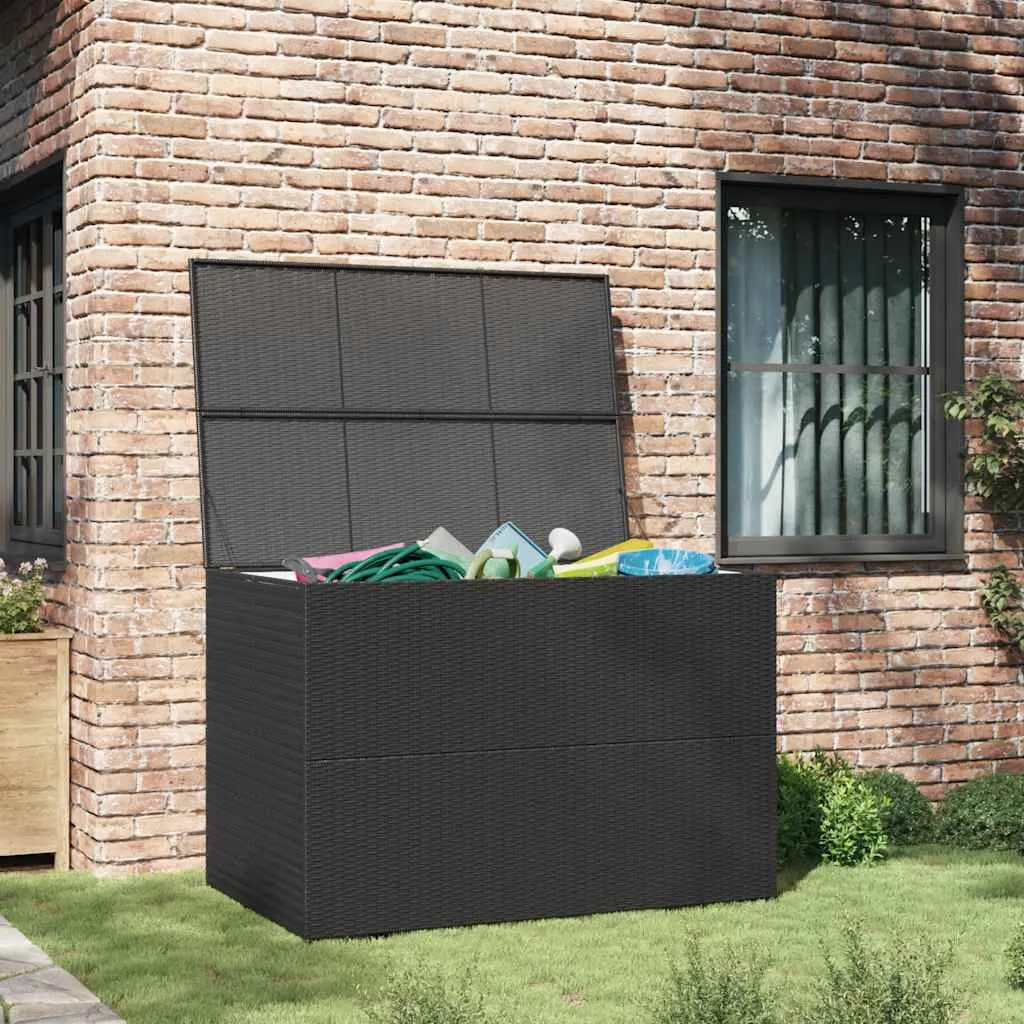 Gartenbox Schwarz 150 x 100 x 100 cm aus PE-Rattan