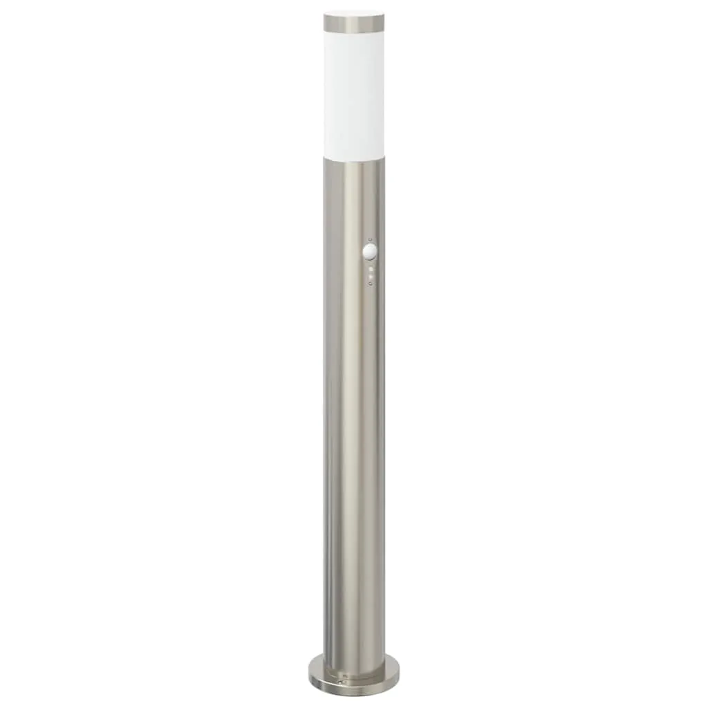 Pollerleuchte Silber 11 x 80 cm mit PIR-Bewegungssensor