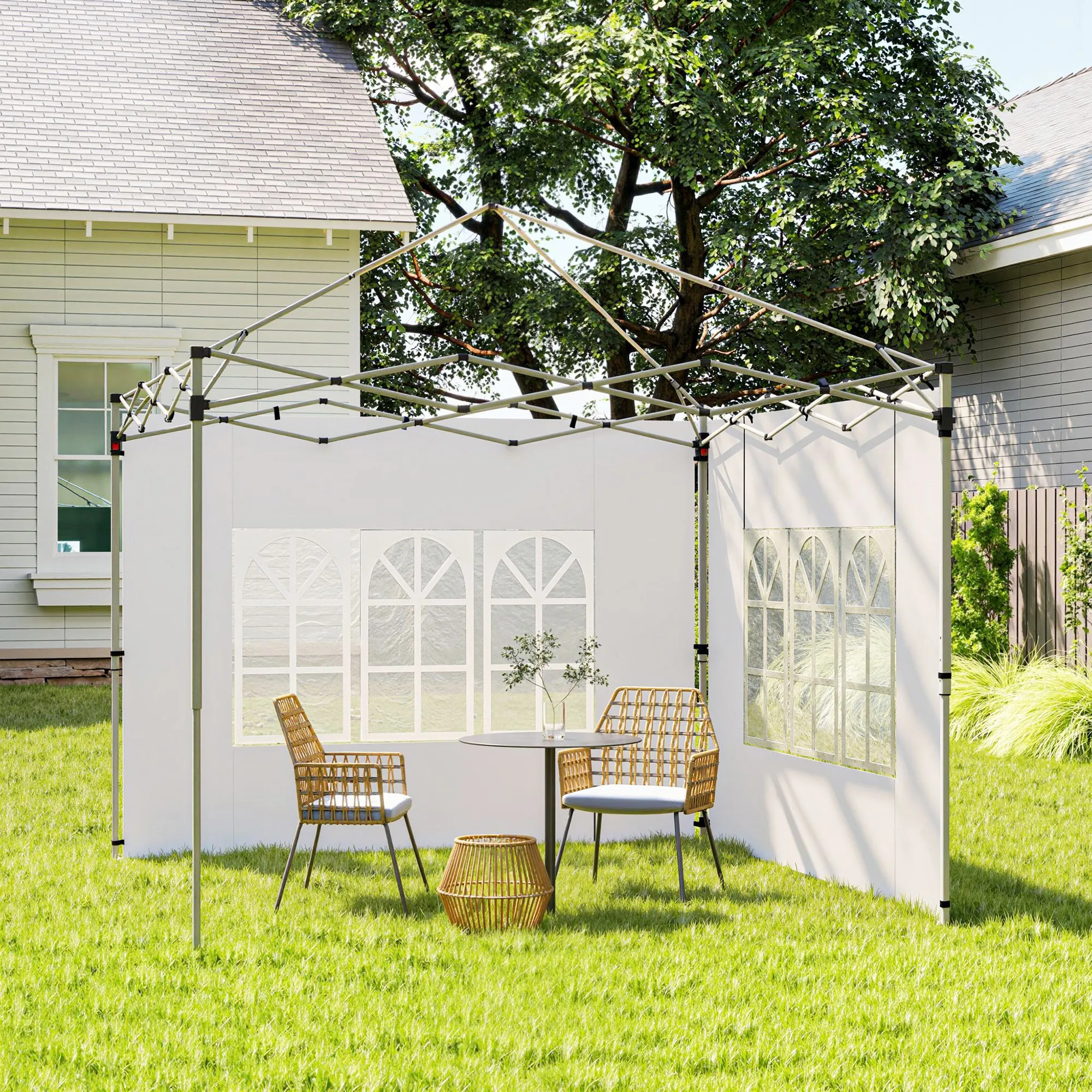 Pavillon Seitenwände 295x195 cm Weiß für 3x3 m und 3x4 m