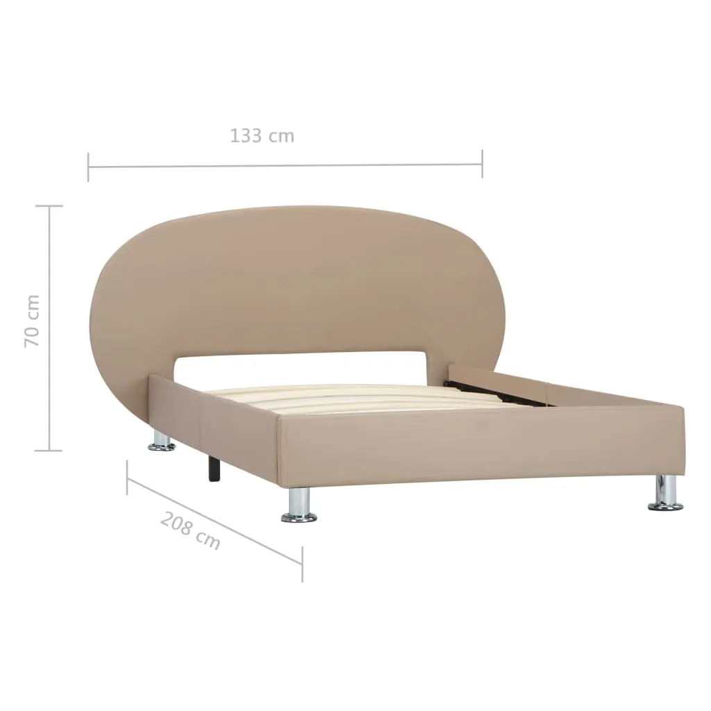 Modernes Polsterbett 208x133x70 cm Cappuccino-Braun mit Kunstlederbezug