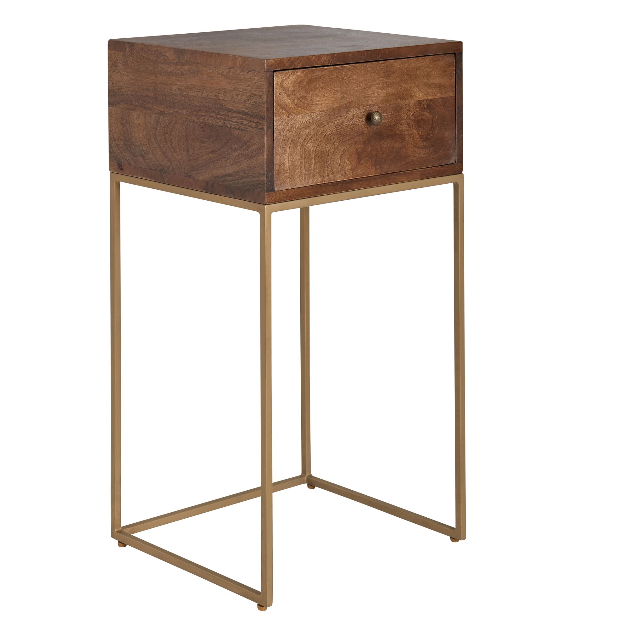 Wohnling Nachttisch Mango Massivholz / Metall 40x75