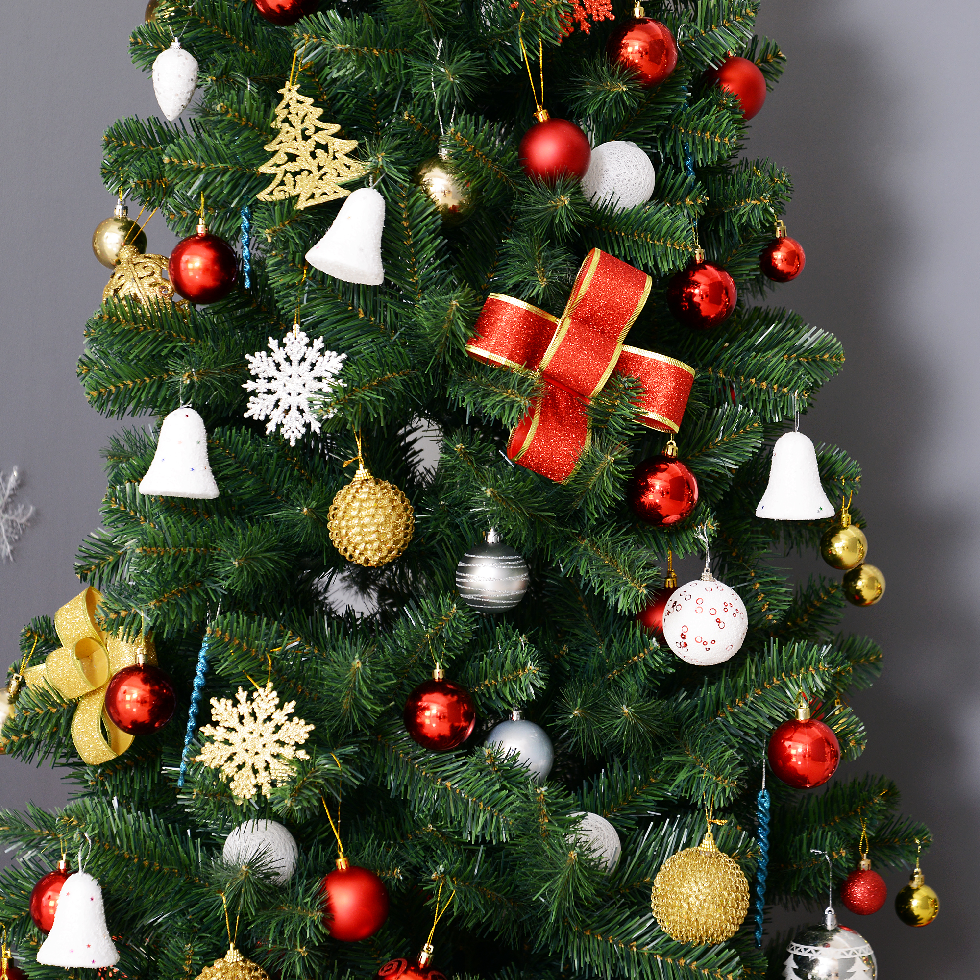 Weihnachtsbaum Kunsttanne künstlicher Christbaum, inkl. Standfuß, LED´s, 2,1 m, 1 Weihnachtsstern, Grün