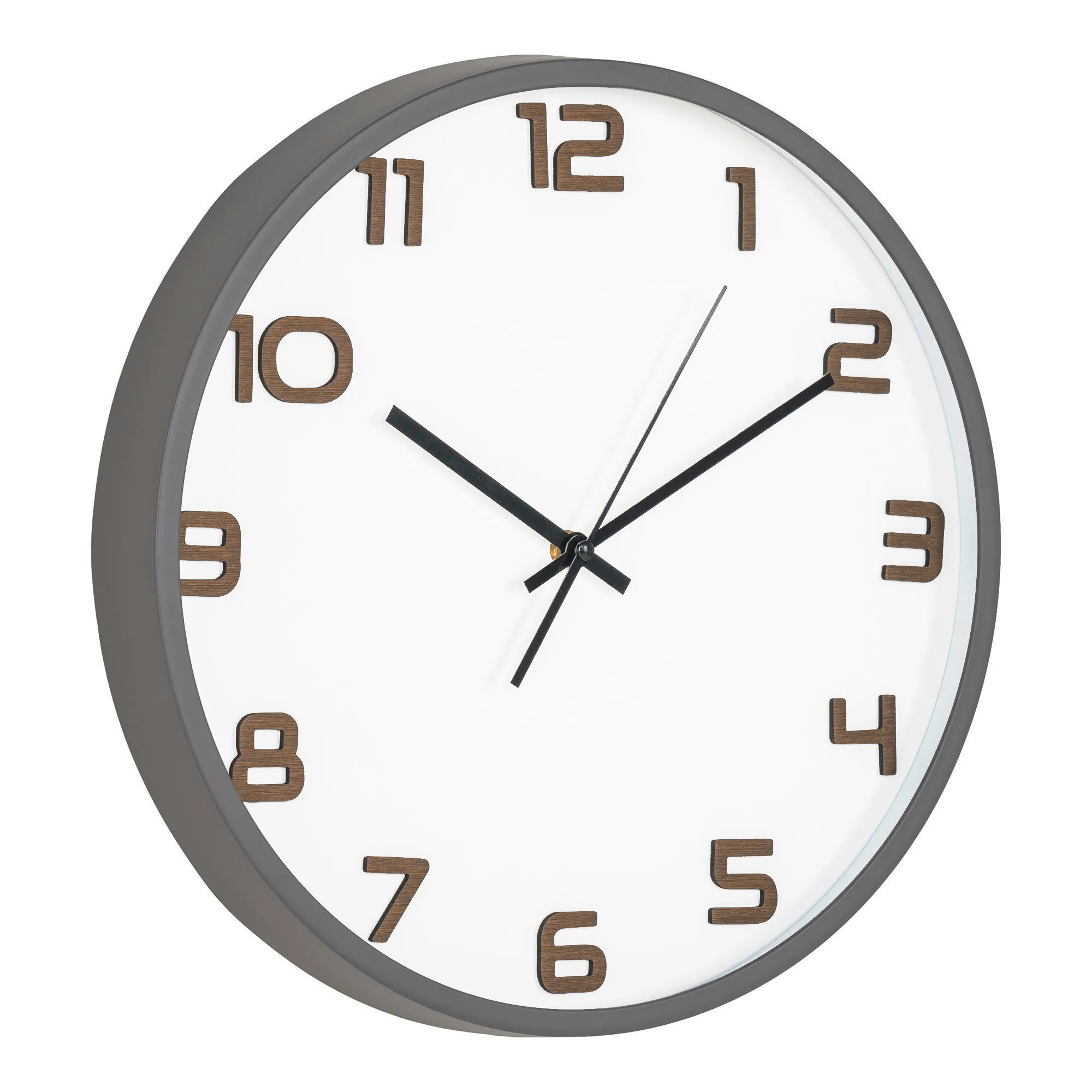 tinkaro Greenwich Wanduhr lautlose Bewegung ø35 cm Grau