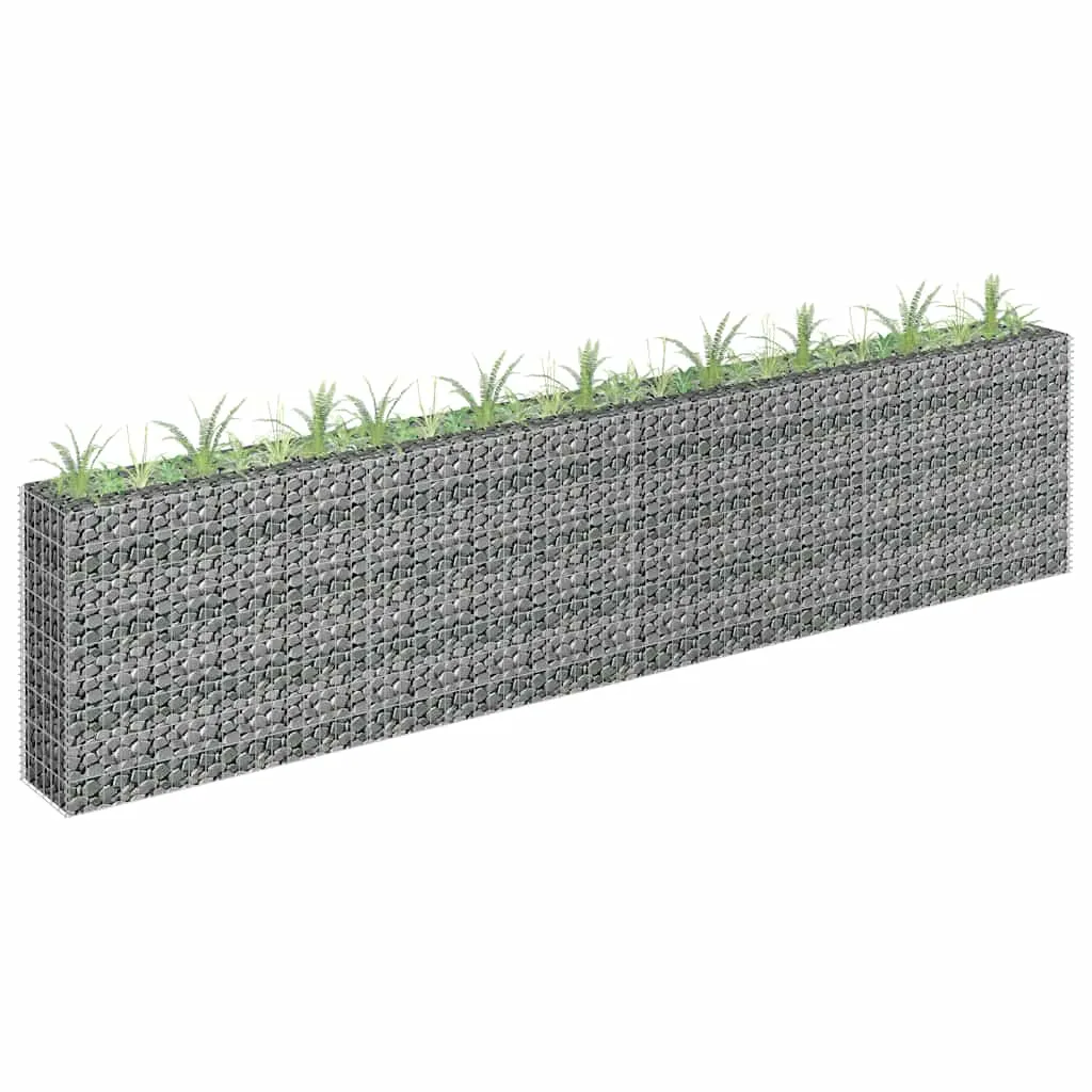 Gabionen-Hochbeet 360 x 30 x 90 cm in Silber