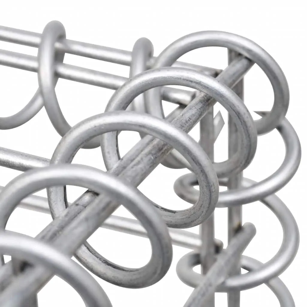 Gabionen-Hochbeet 180 x 90 x 100 cm in Silber