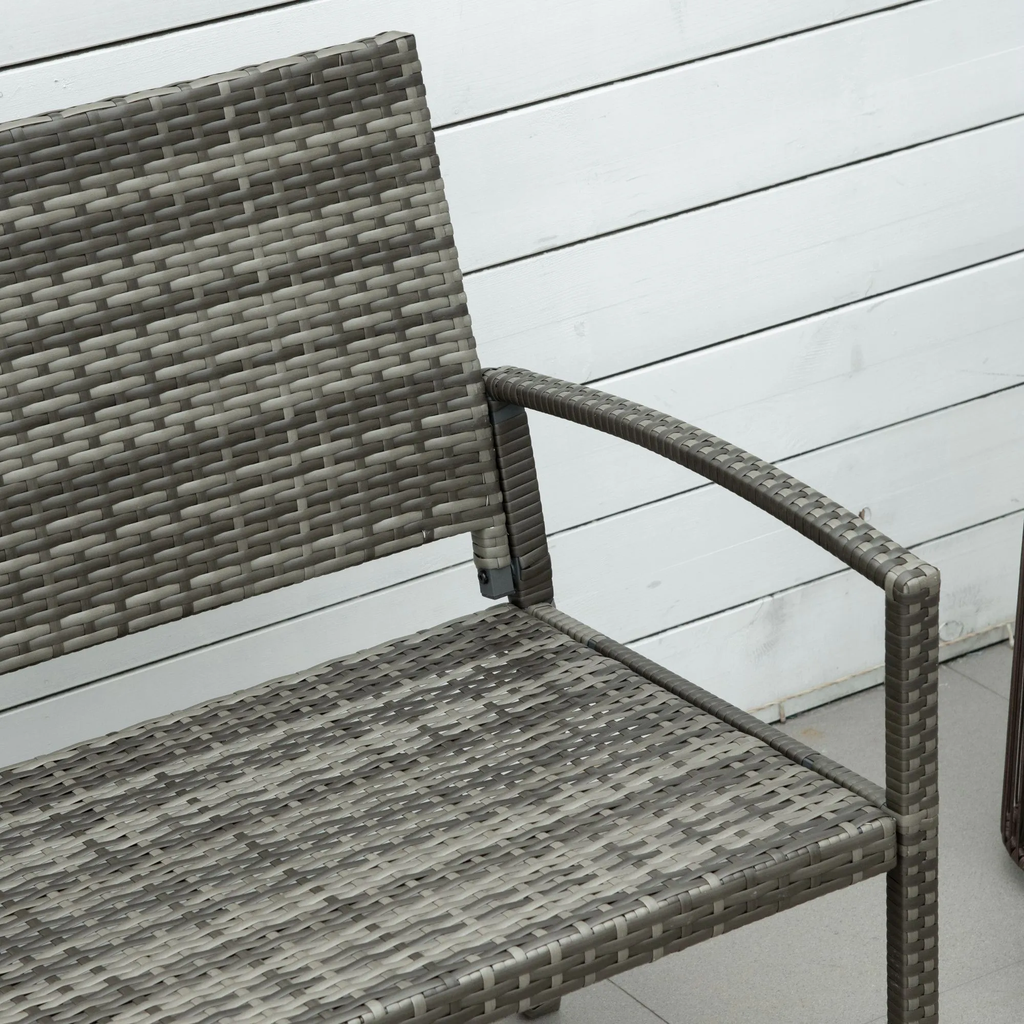 Polyrattanbank Braun B122 x T60 x H87cm für 2 Personen