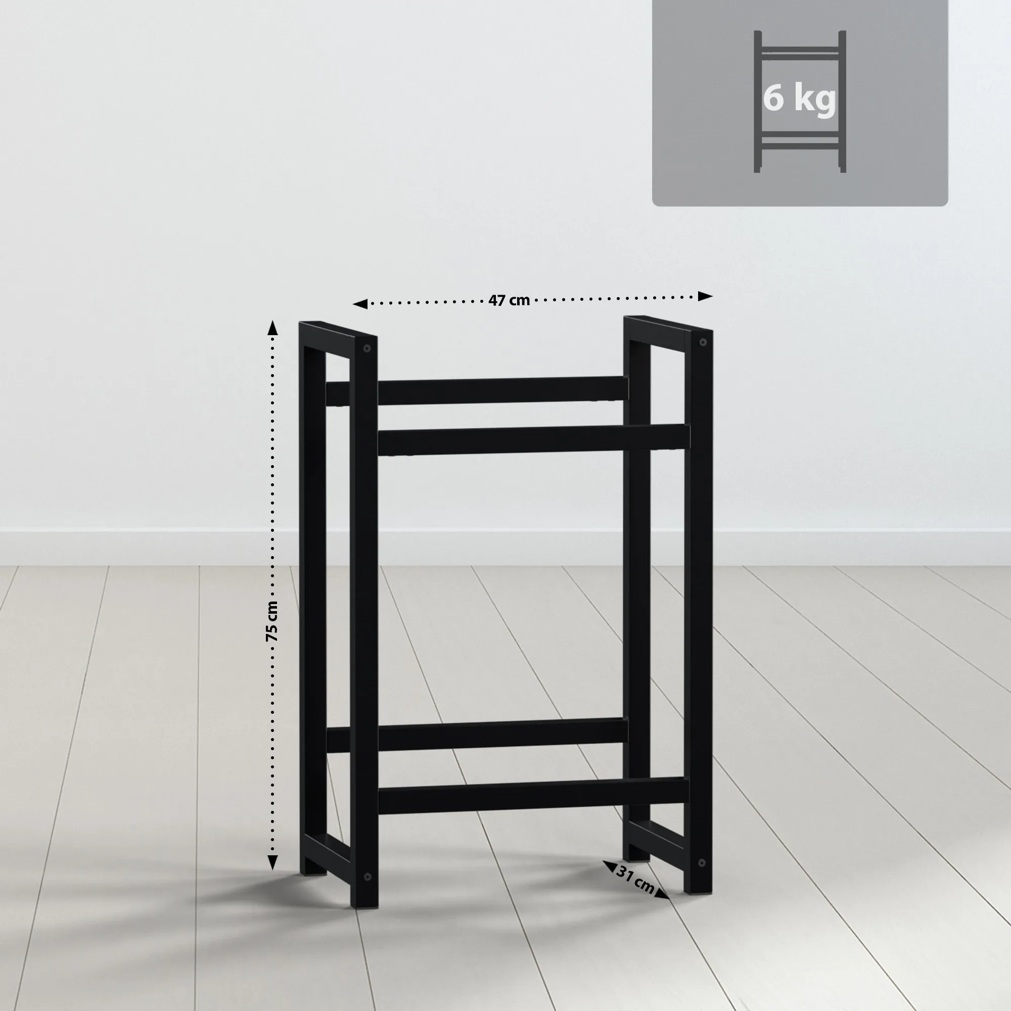 Getränkekistenständer Stack 47x31x75 cm schwarz