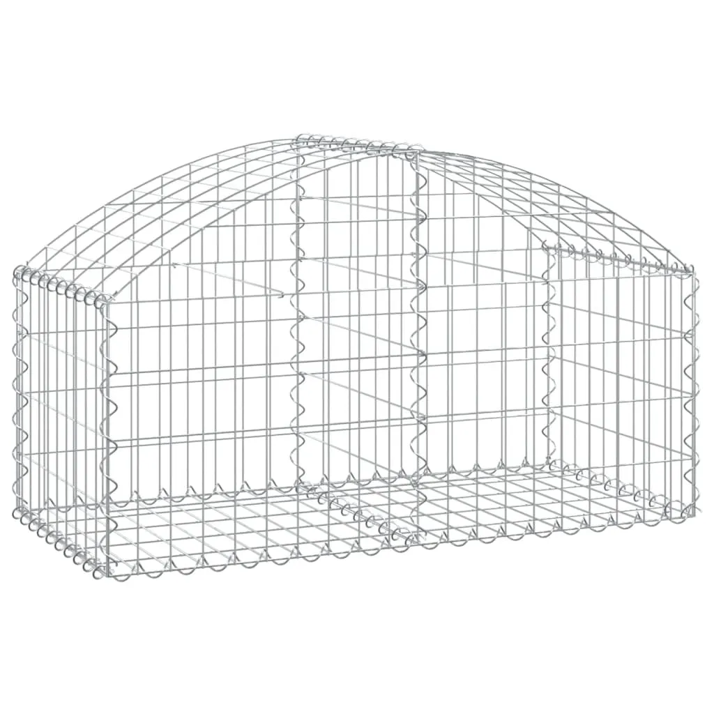 Gabionenkorb Hochbogen 100x50x40/60 cm Silber verzinktes Eisen