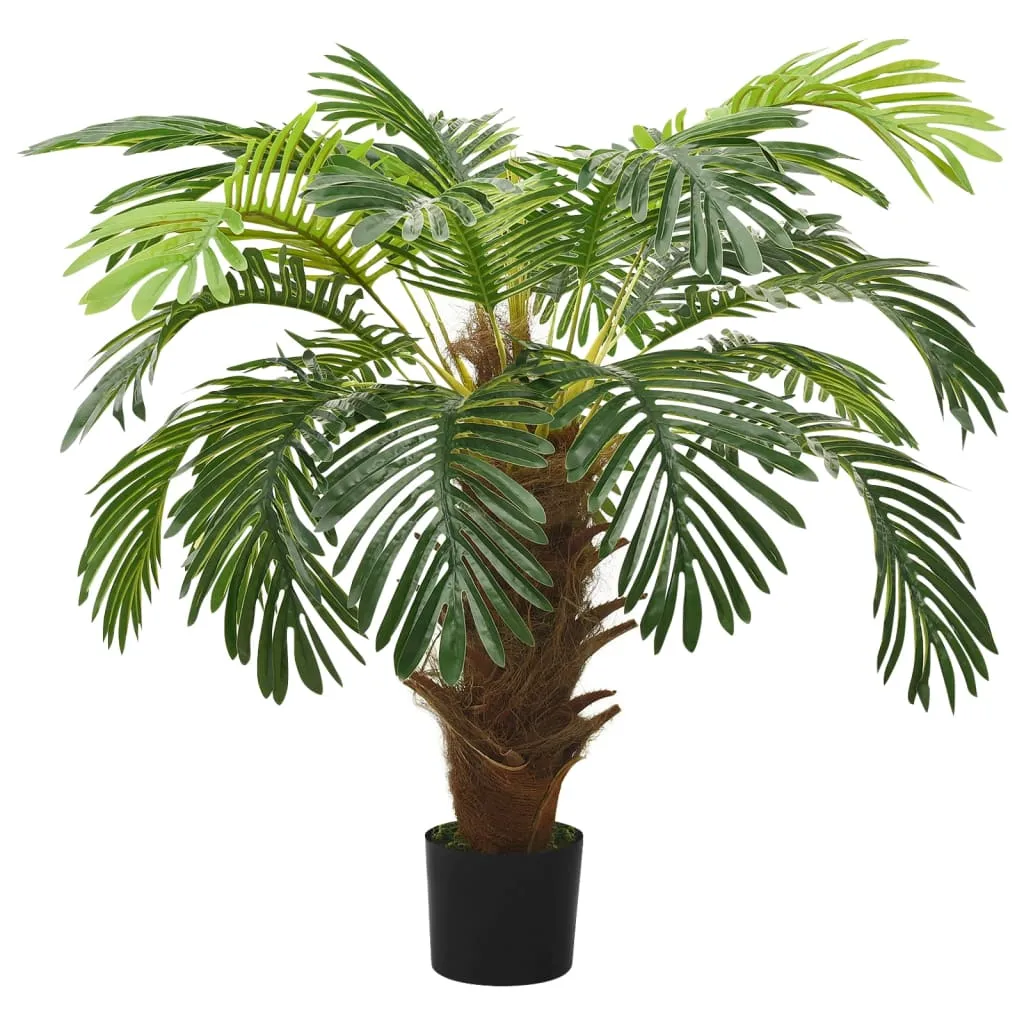 Künstliche Cycas-Palme 80-90 cm Grün mit Massivholz und Kunststoff