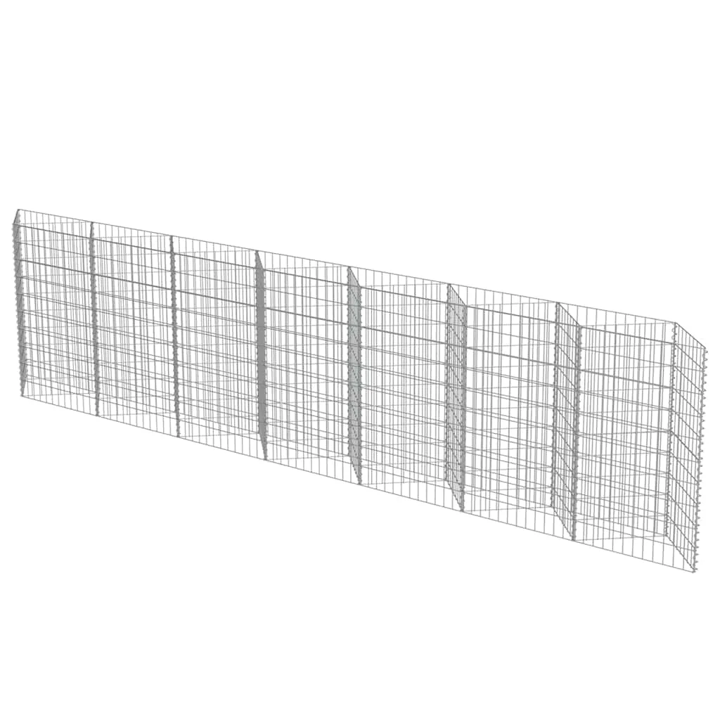 Gabionenwand 450 x 30 x 100 cm in Silber