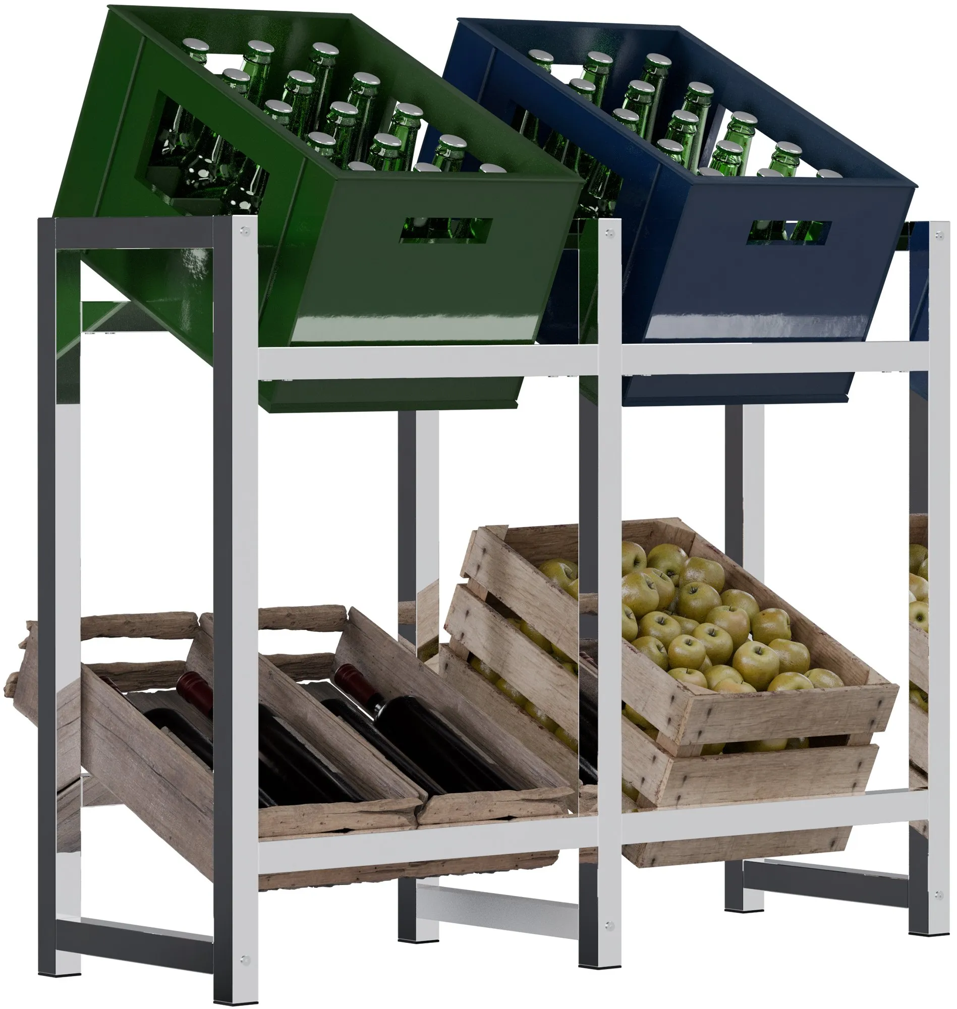 Getränkekistenständer Stack 91x31x76 cm chrom