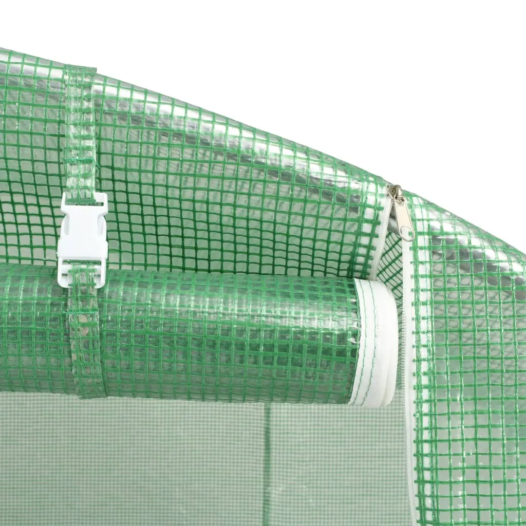 Gewächshaus 900x300x200 cm Grün mit PE-Netzgewebe und verzinktem Stahlrahmen