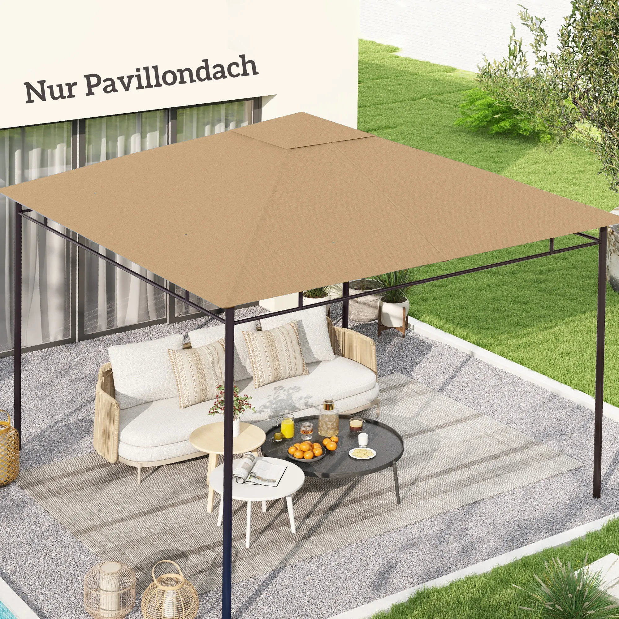 Pavillon Ersatzdach 298x295 cm Beige
