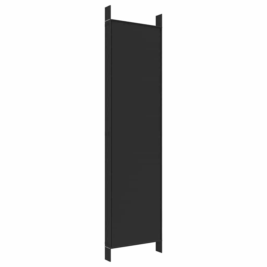 6-tlg. Paravent Schwarz 300x200 cm Stoff