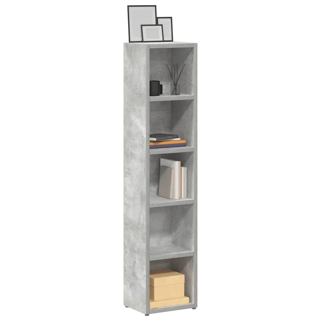 CD-Regal Betongrau 21x16x93,5 cm aus Holzwerkstoff