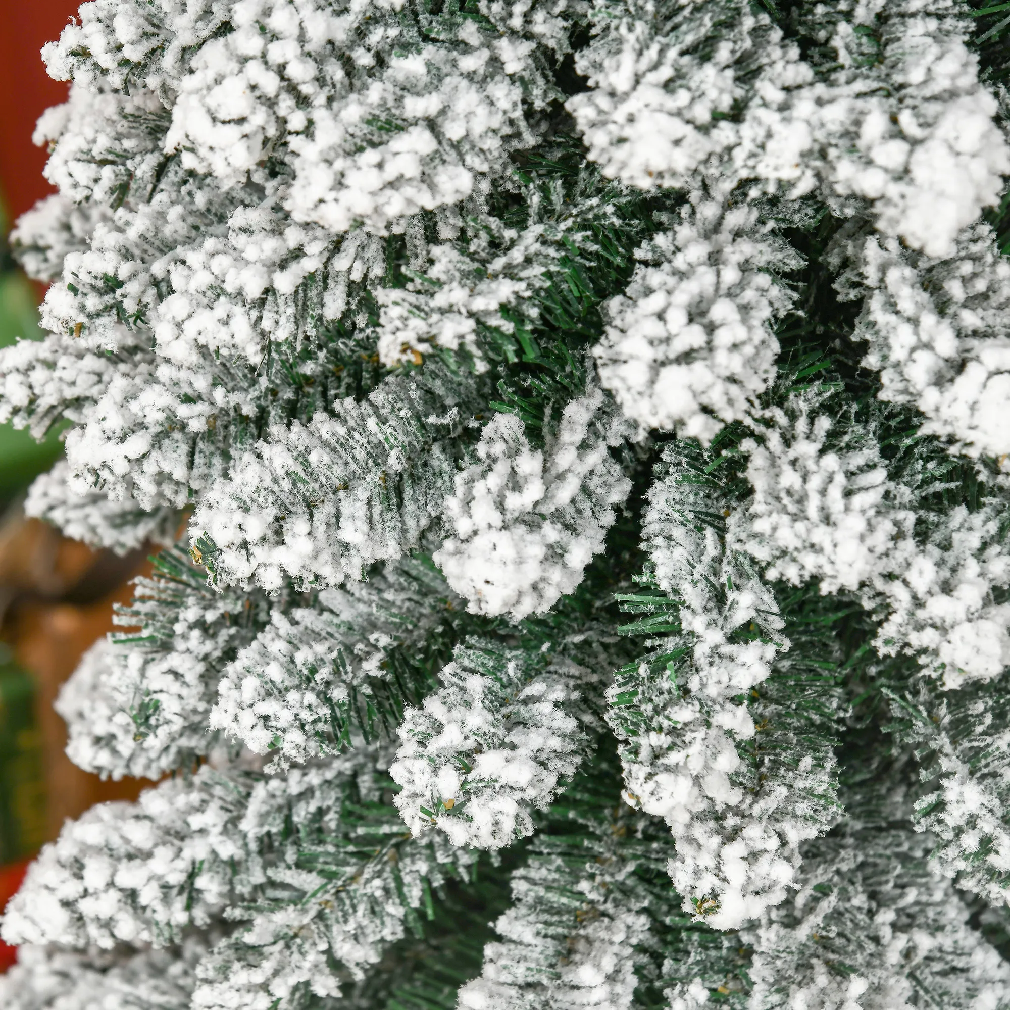 Künstlicher Weihnachtsbaum schneebedeckt schmal 210 cm Grün/Weiß