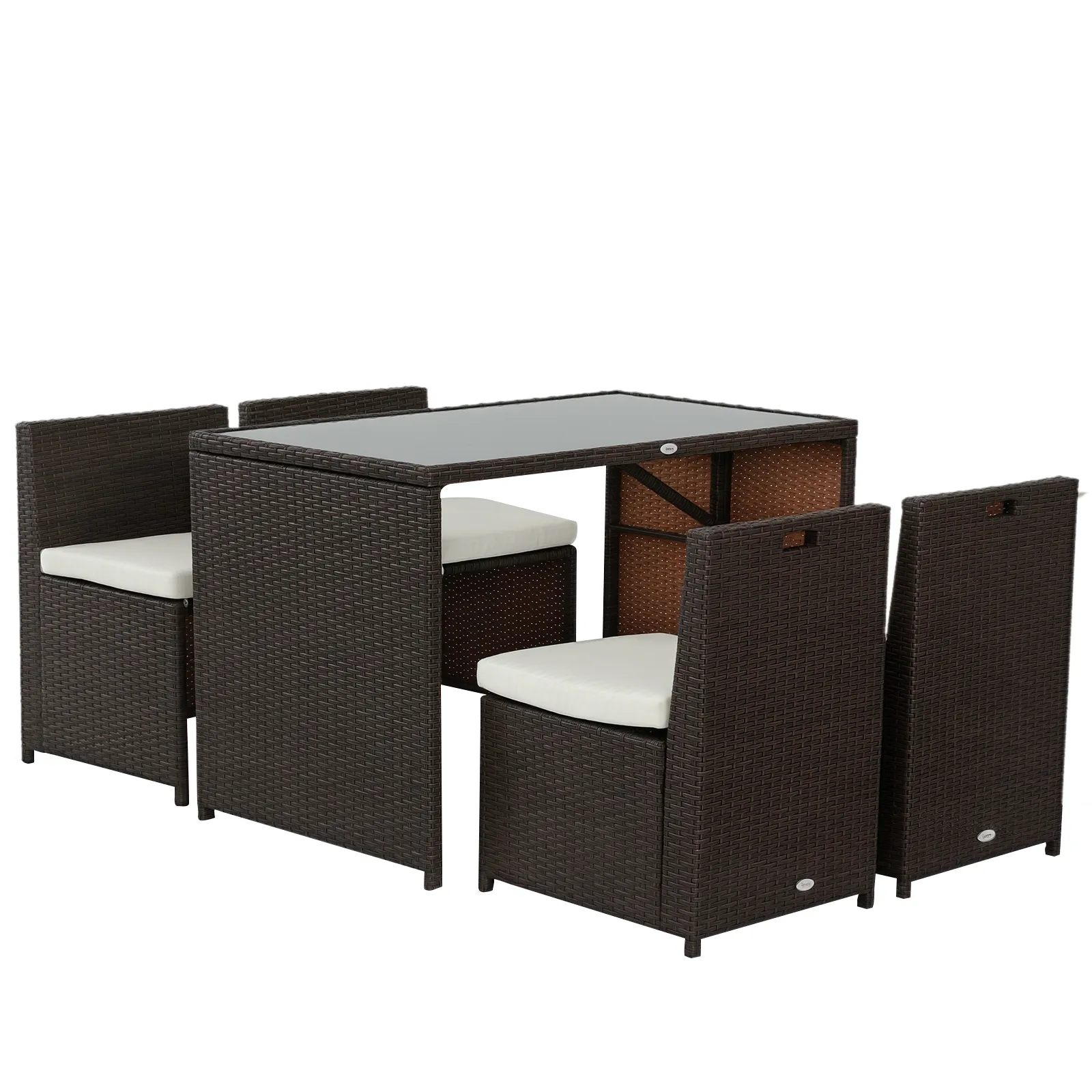 Gartenmöbelset 5-teilig 120x69x77,5 cm Braun+Khaki
