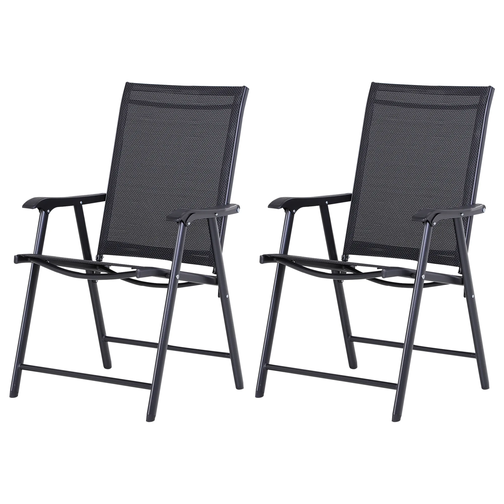 Klappstuhl-Set Schwarz 58B x 64T x 94H cm