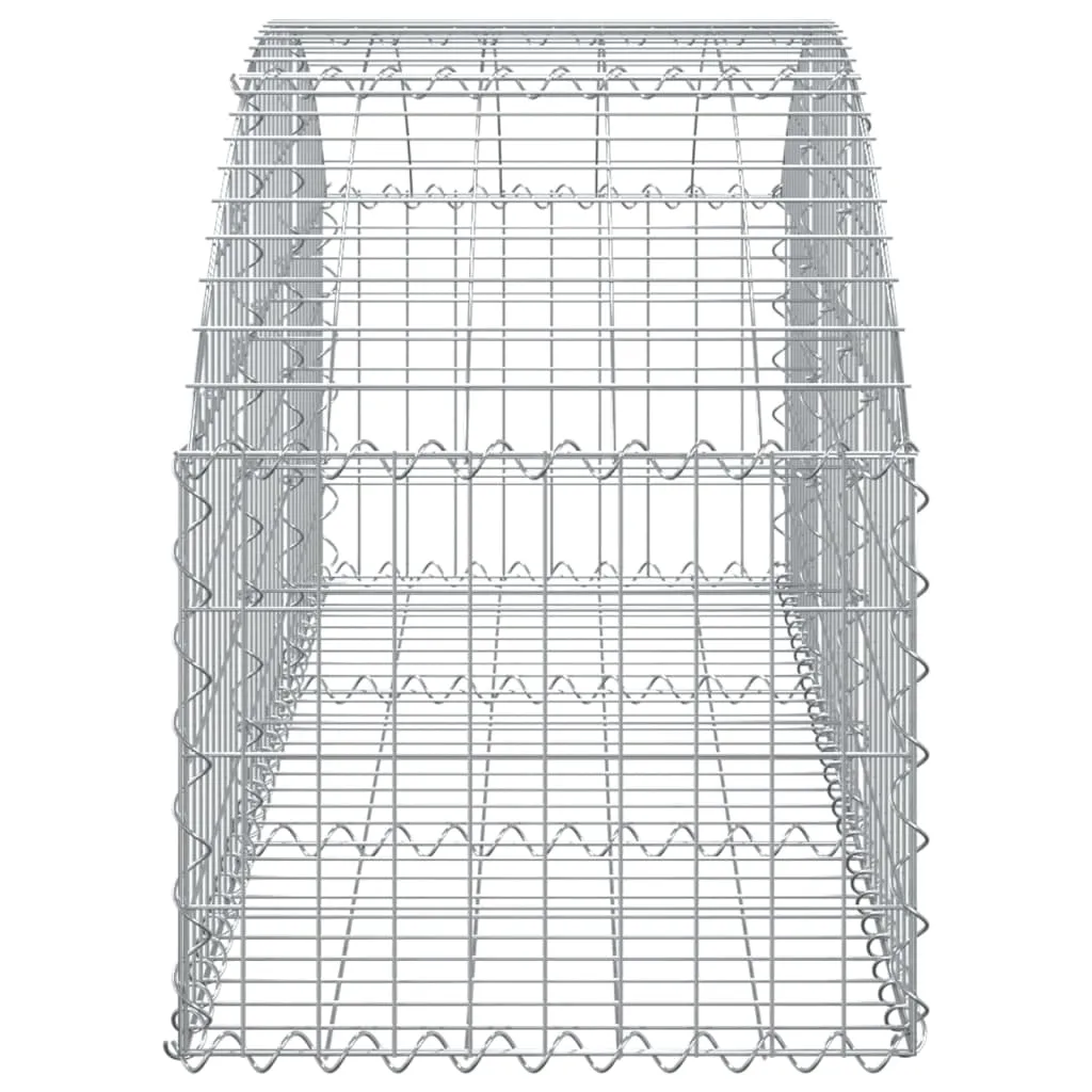Gabionenkorb Hochbogen 150x50x40/60 cm Silber verzinktes Eisen