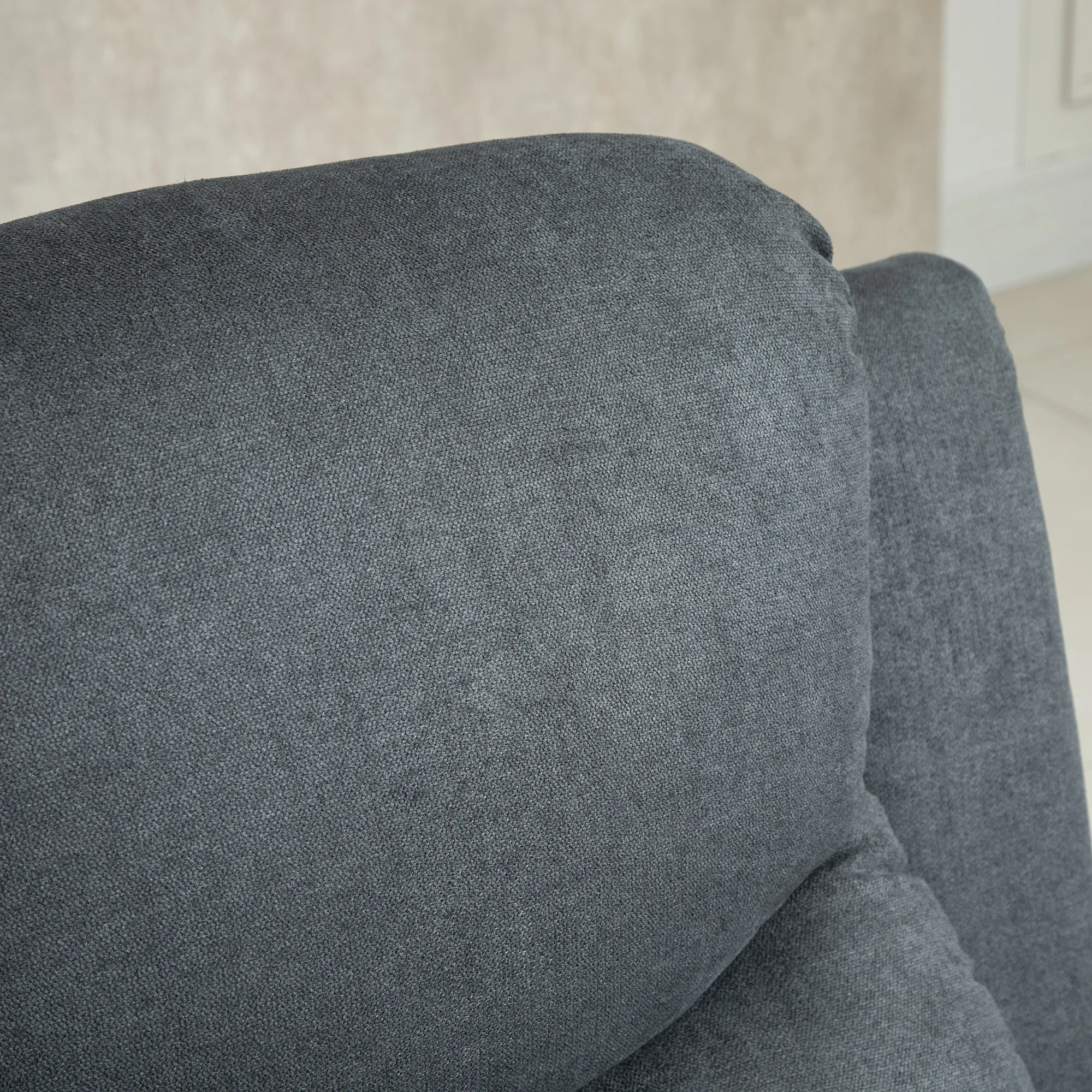 Sessel mit Liegefunktion für Wohnzimmer, 150° neigbar, Leinenoptik, Dunkelgrau
