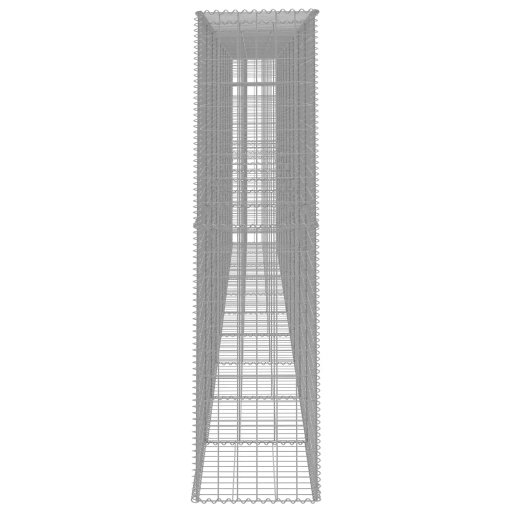 Gabionenwand 600x50x200 cm aus verzinktem Stahl in Silber