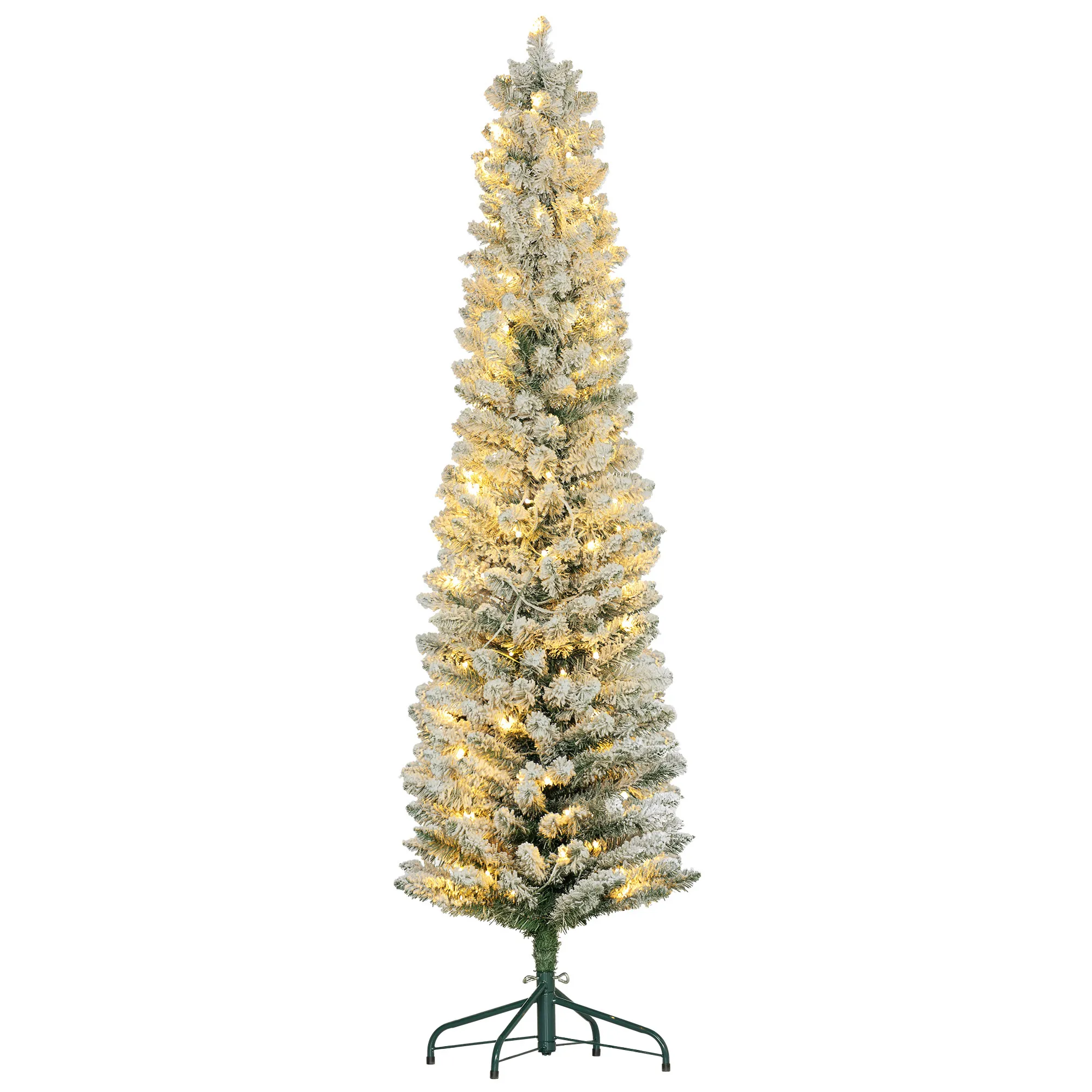 Künstlicher Weihnachtsbaum 180 cm mit LED-Lichterkette Grün-Weiß
