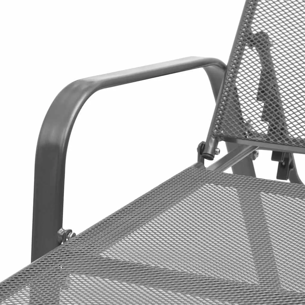 Sonnenliegen-Set Anthrazit 66x(154-183)x(65-103) cm mit Klapptisch 38x38x38 cm