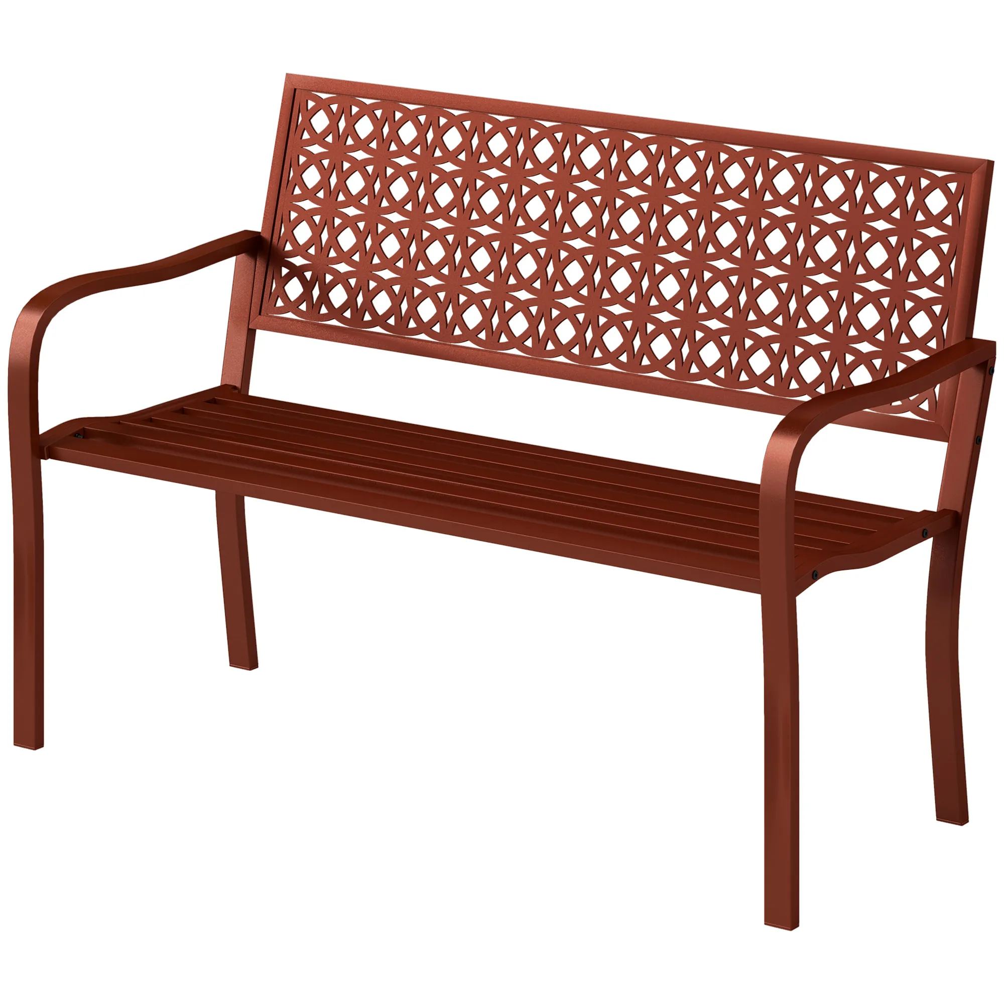 Gartenbank Rot 127L x 63B x 85H cm für 2 Personen