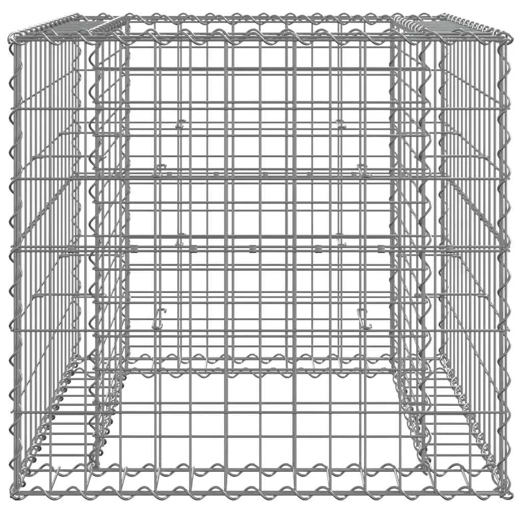Gabionenkorb Pflanzkasten 70x70x65 cm silbern verzinktes Eisen