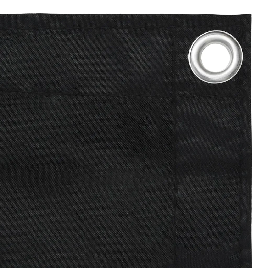 Wasserdichter Balkon-Sichtschutz 75 x 600 cm Schwarz aus Oxford-Gewebe