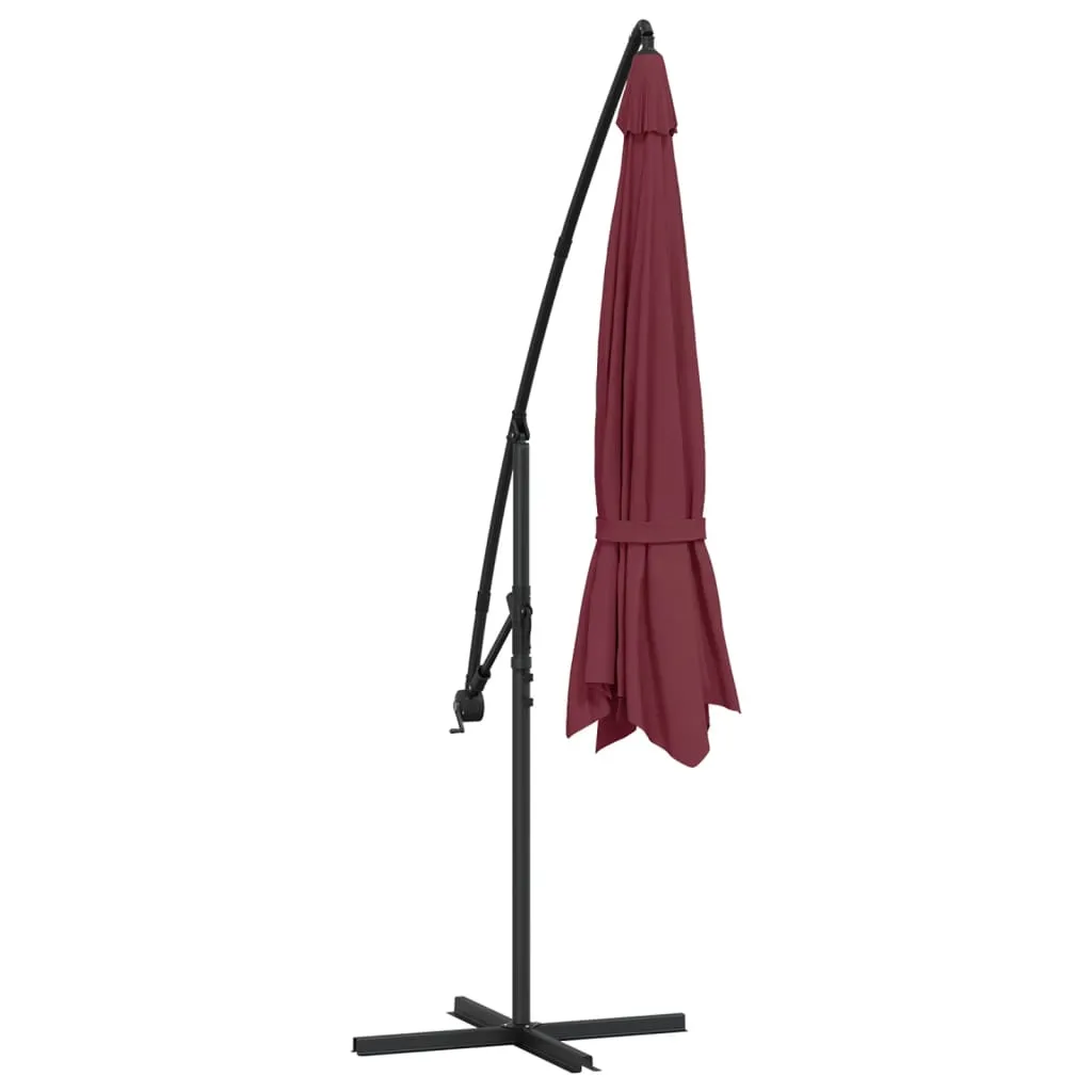 Eleganter Sonnenschirm 350x268 cm Bordeauxrot mit Kurbelmechanismus