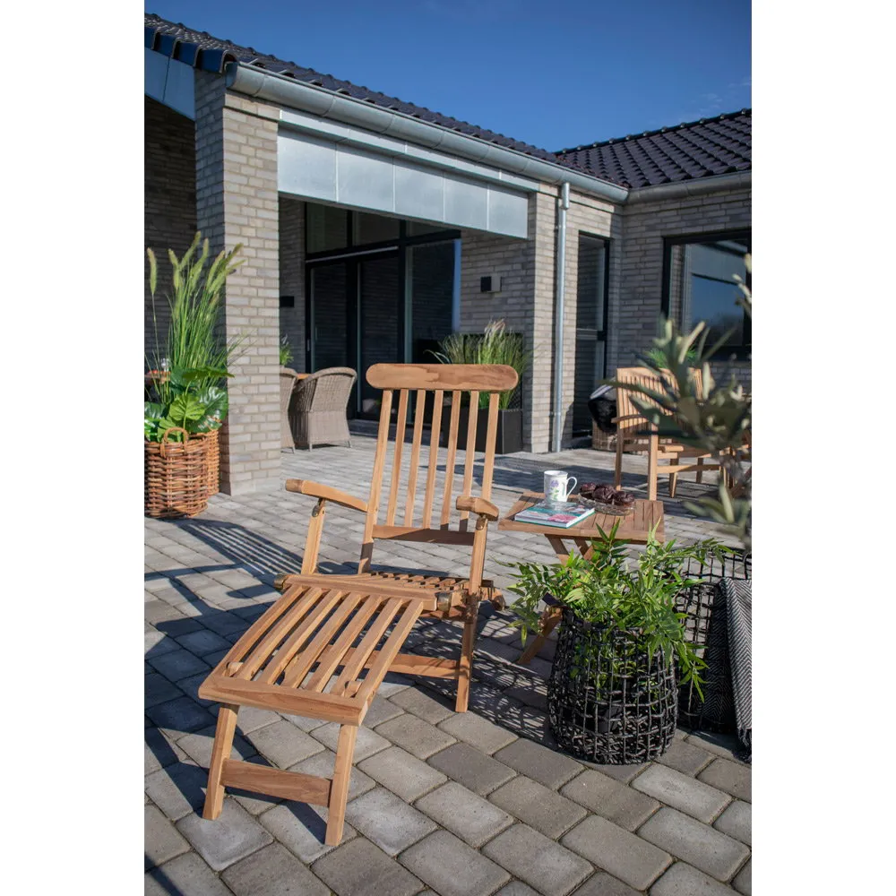 tinkaro Arrecife Liegestuhl verstellbare Rückenlehne 150 x 60 x 95 cm Natur