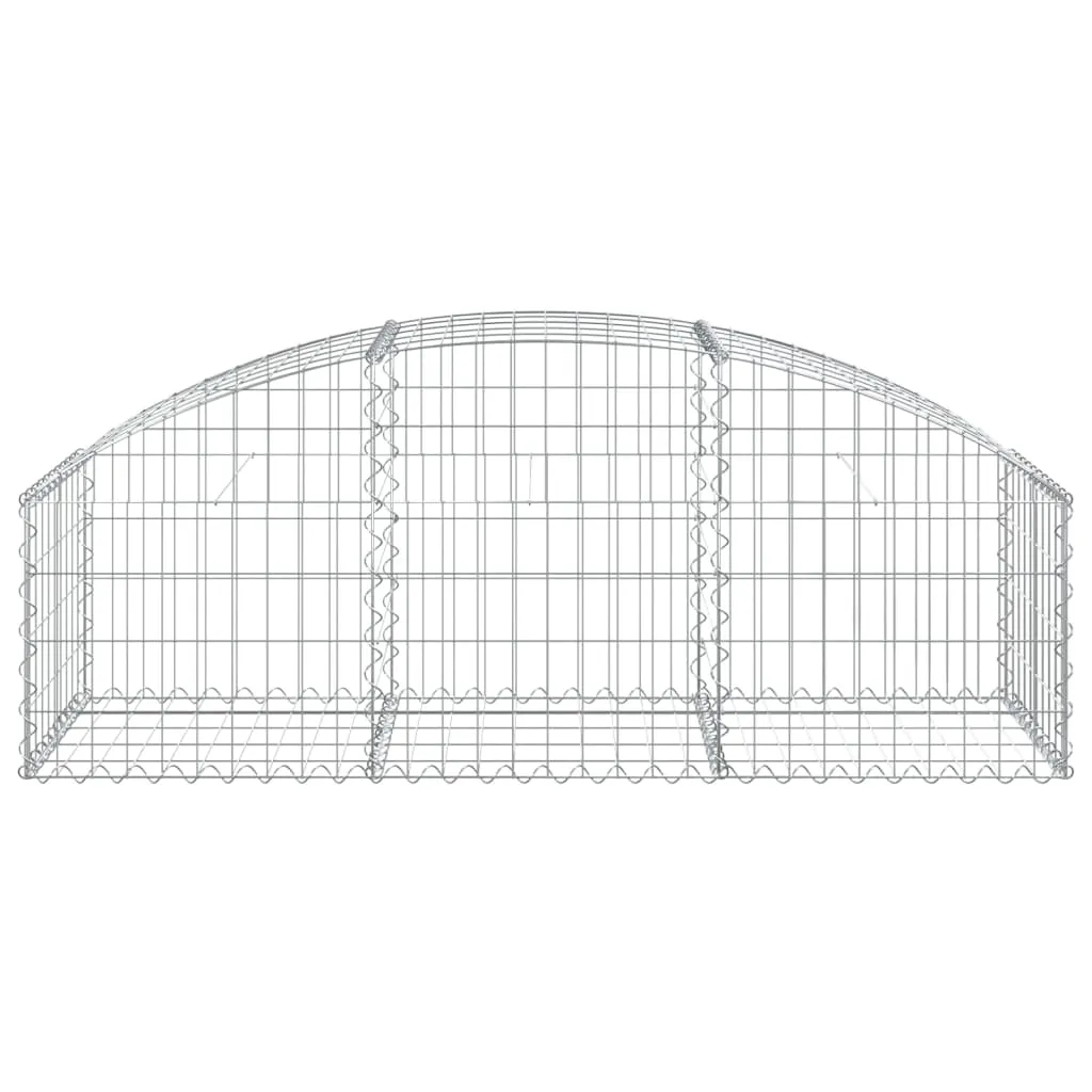 Gabionenkorb Hochbogen 150x50x40/60 cm Silber verzinktes Eisen