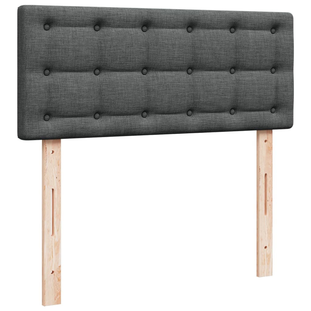 Boxspringbett 120x190 cm mit LED-Beleuchtung, Dunkelgrau, Stoff