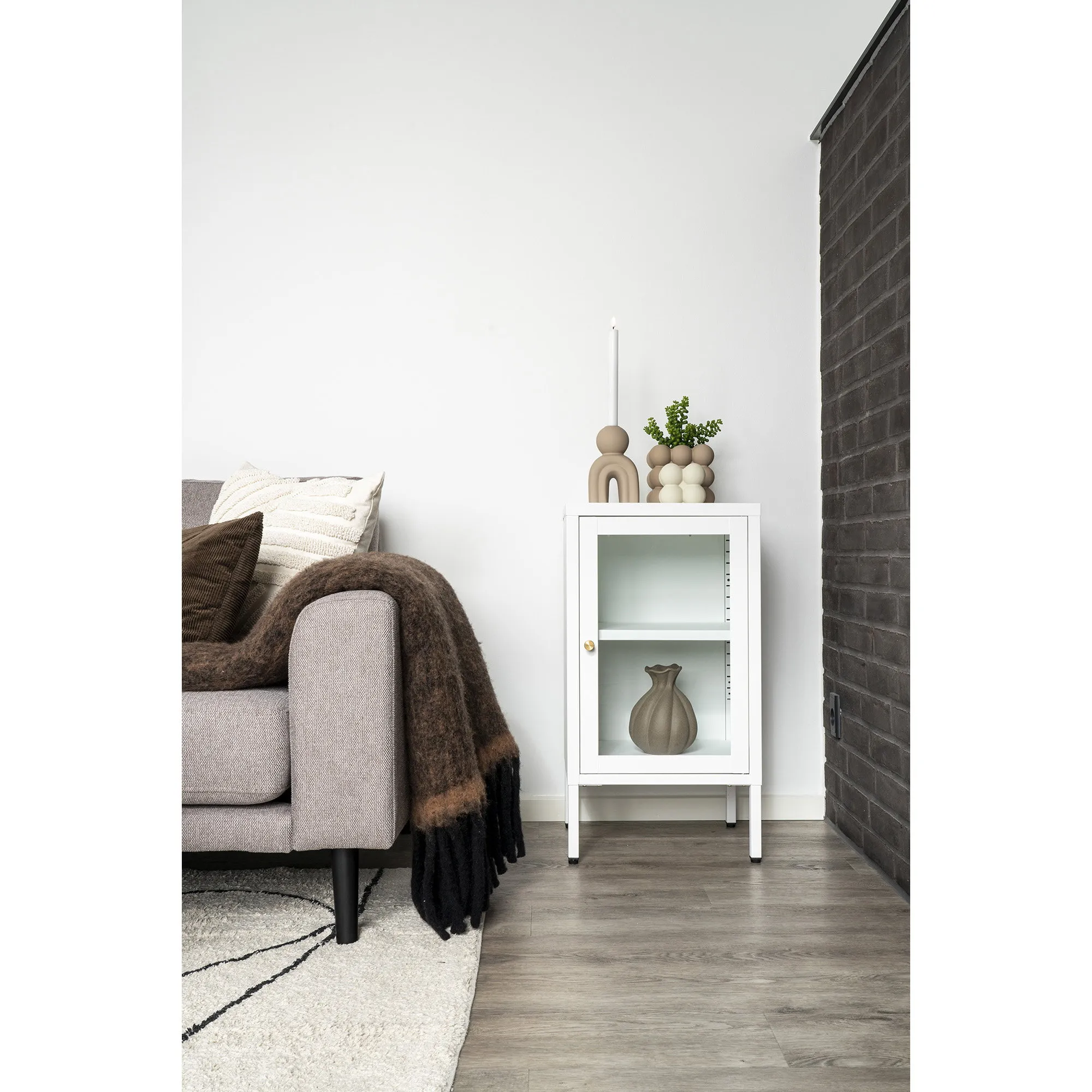 tinkaro Blumentopf Steingut Grau