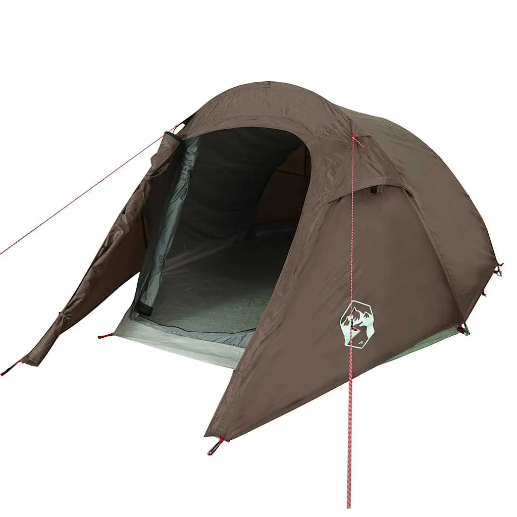Campingzelt Tunnelzelt Braun 280x194x125 cm Außenzelt, 230x180x115 cm Innenzelt