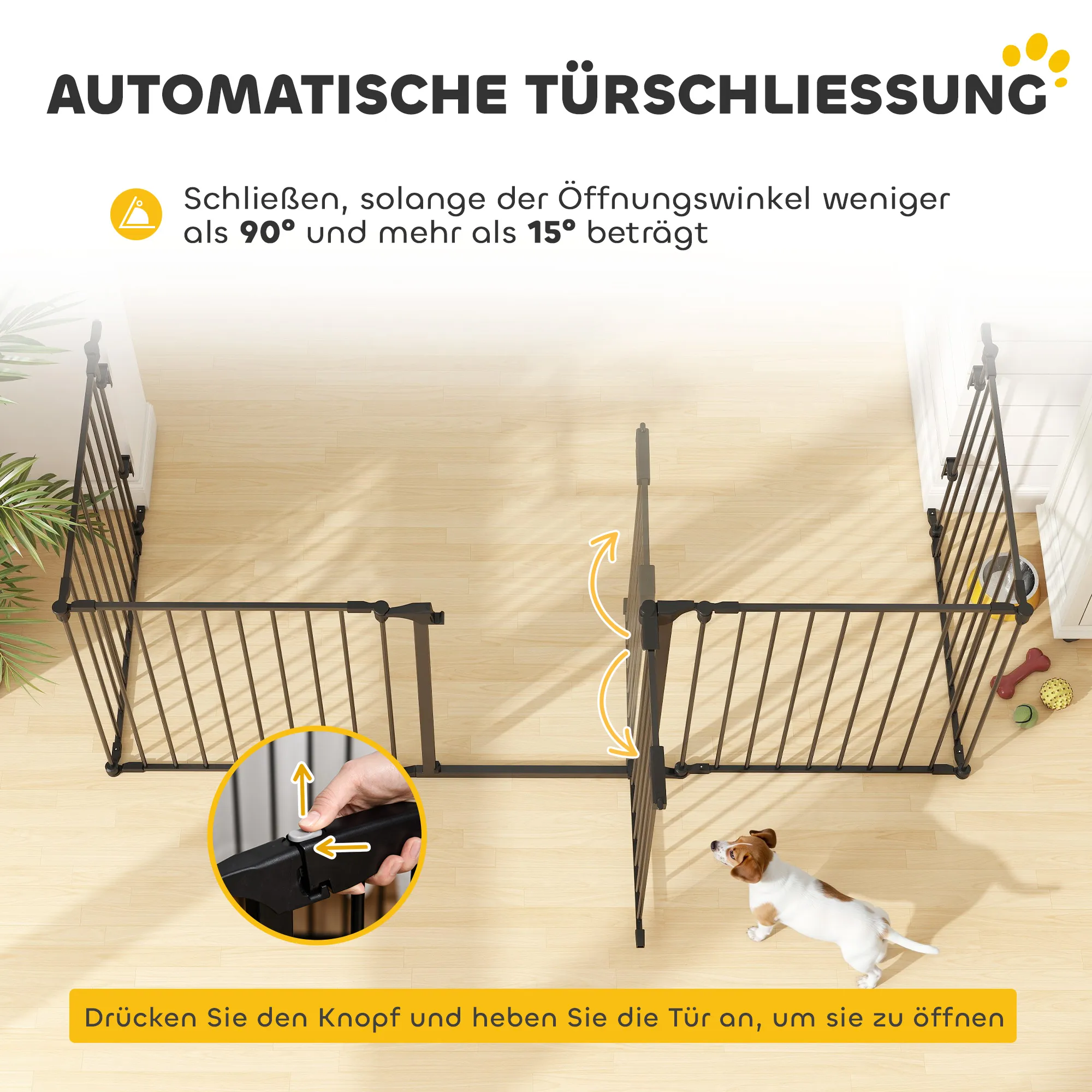 Absperrgitter Haustier-Laufstall Metall 300 x 74,5 cm Schwarz