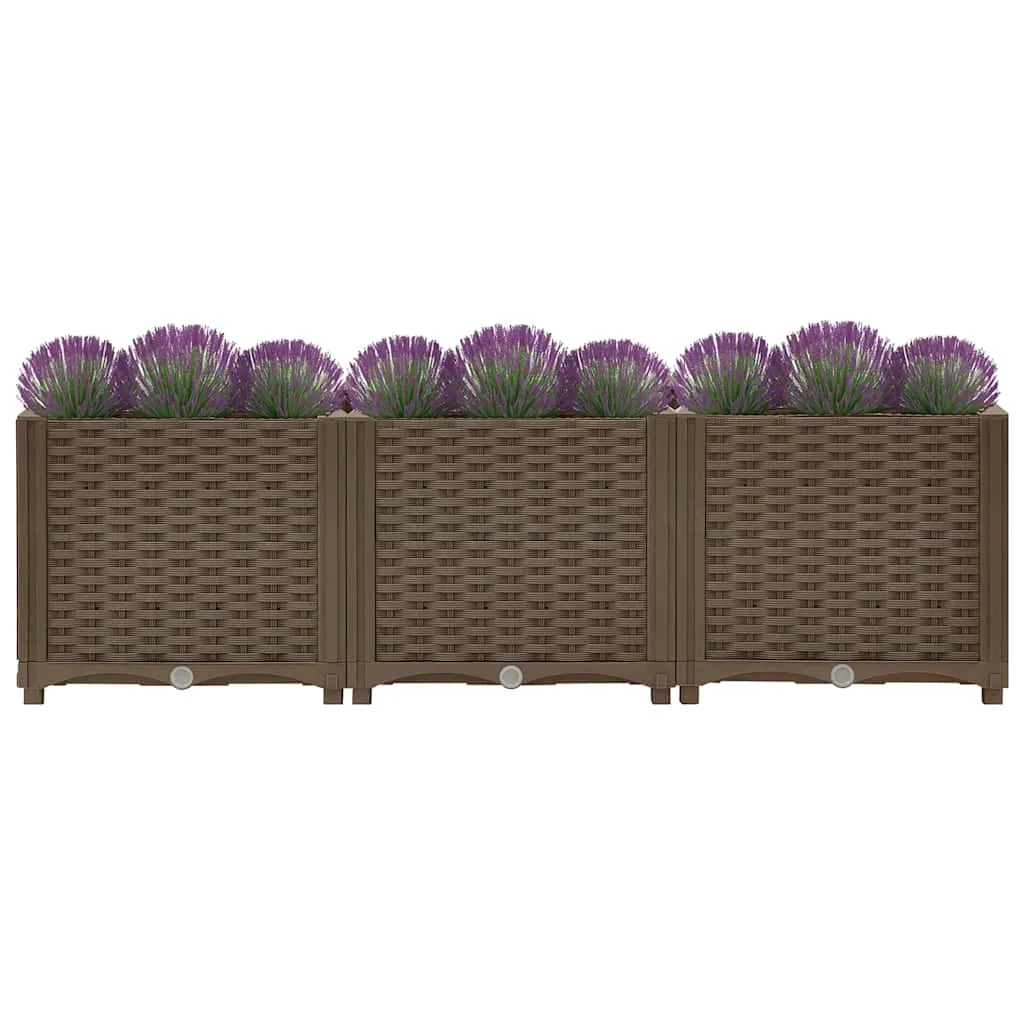 Braunes Hochbeet aus PP 120 x 40 x 38 cm