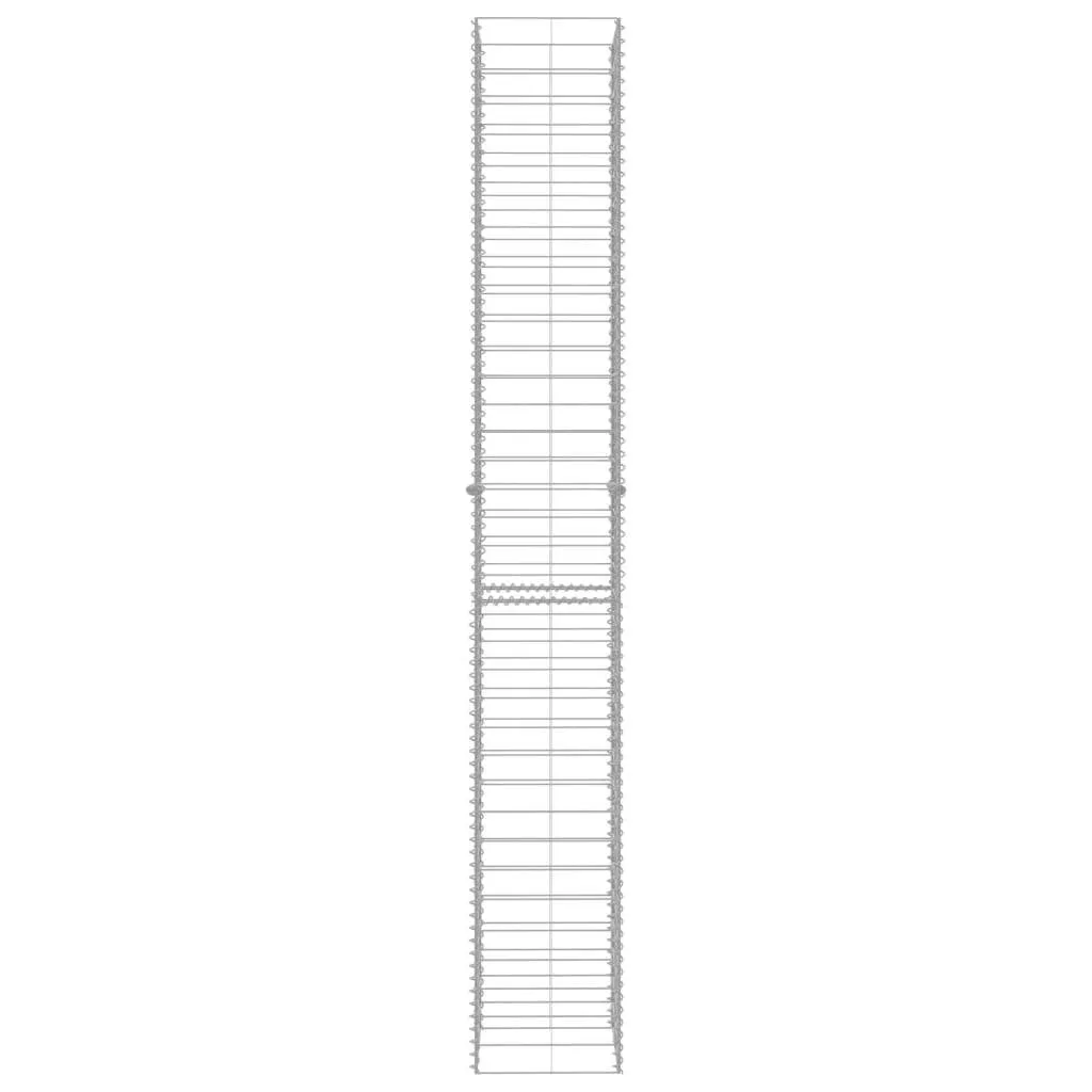 Gabionenkorb-Set 25x25x197 cm Silber verzinkter Stahl 3er-Set
