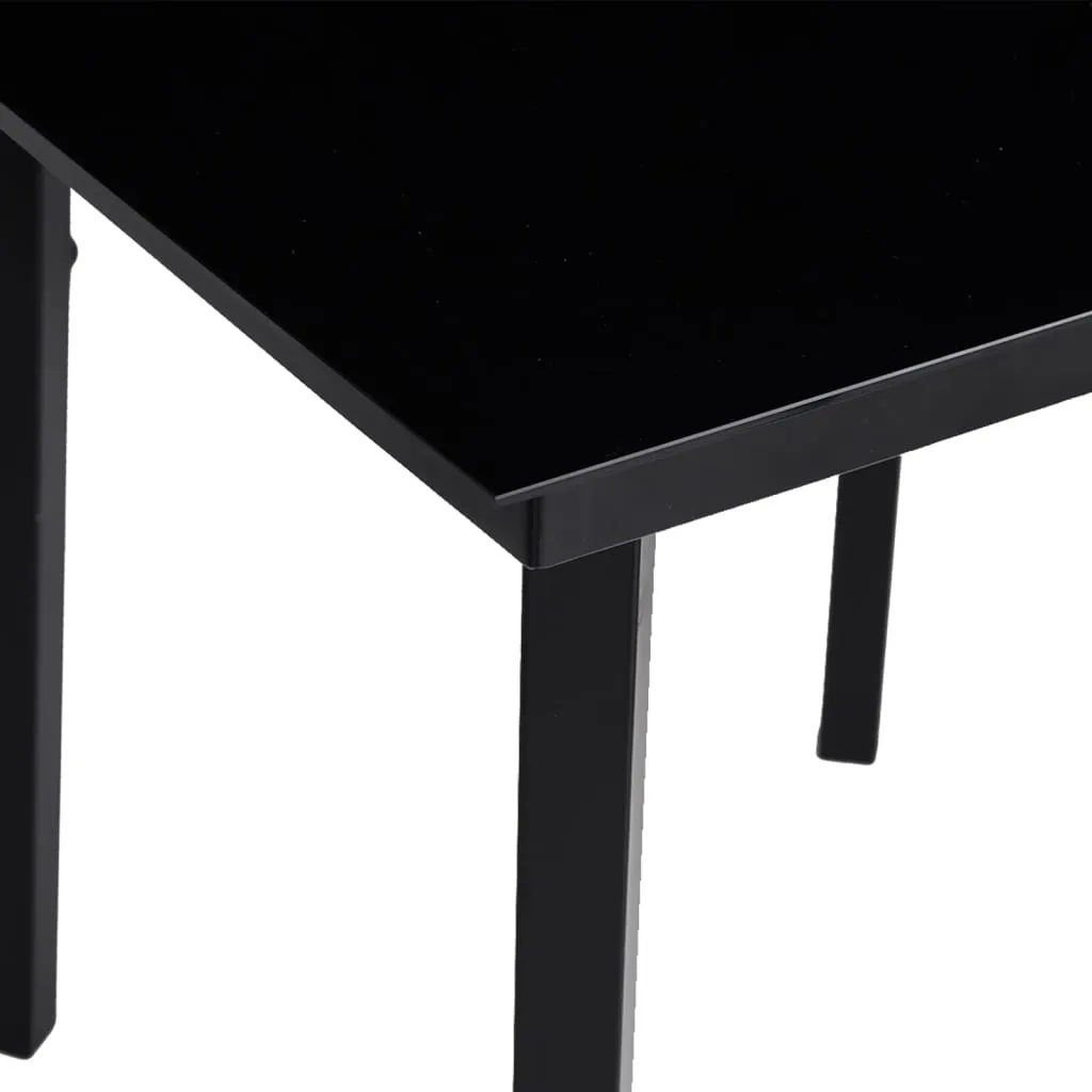 Garten-Esstisch Schwarz 140x70x74 cm Stahl und Glas