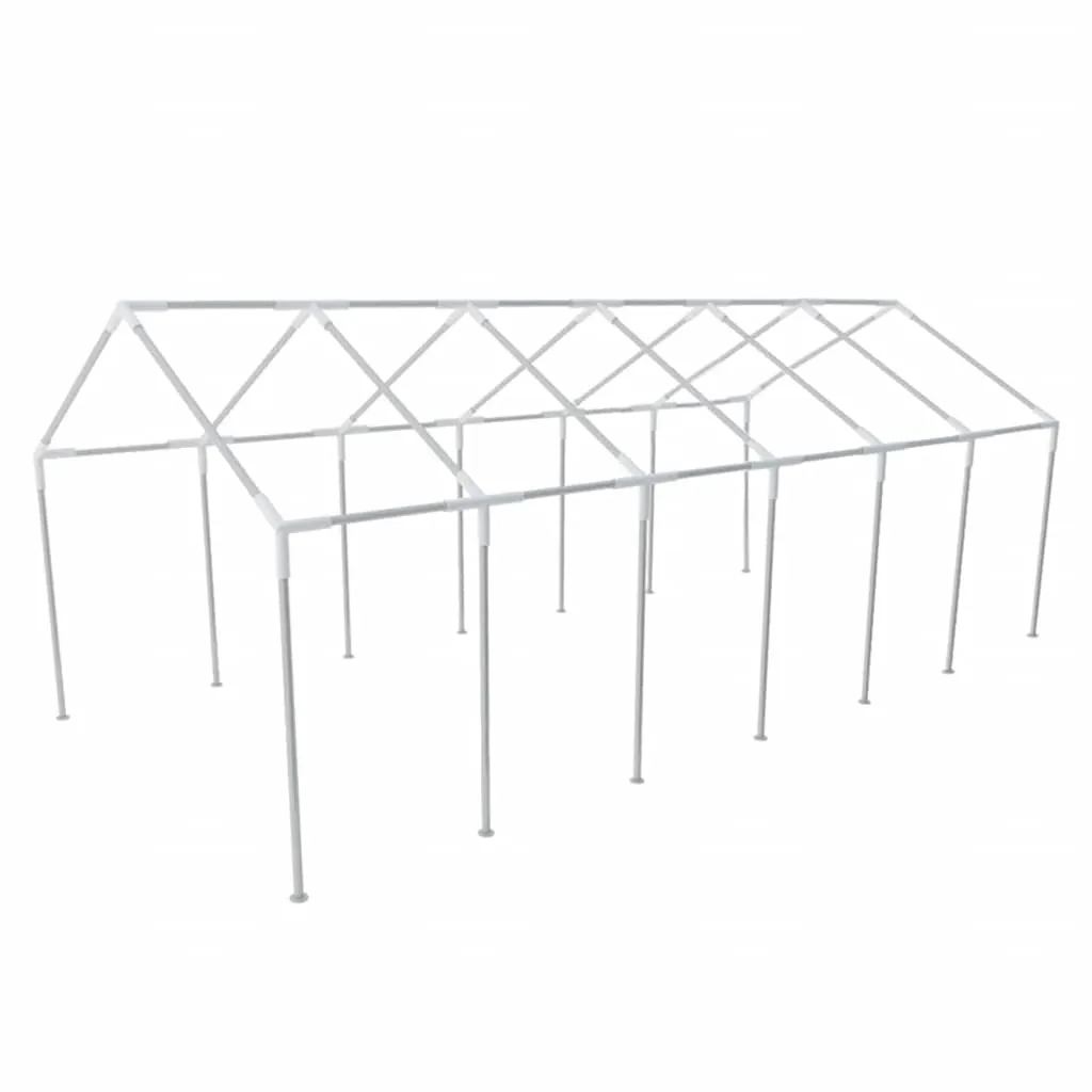 Outdoor Partyzelt 12x6 m Weiß mit Stahlrahmen und UV-beständiger Zeltplane