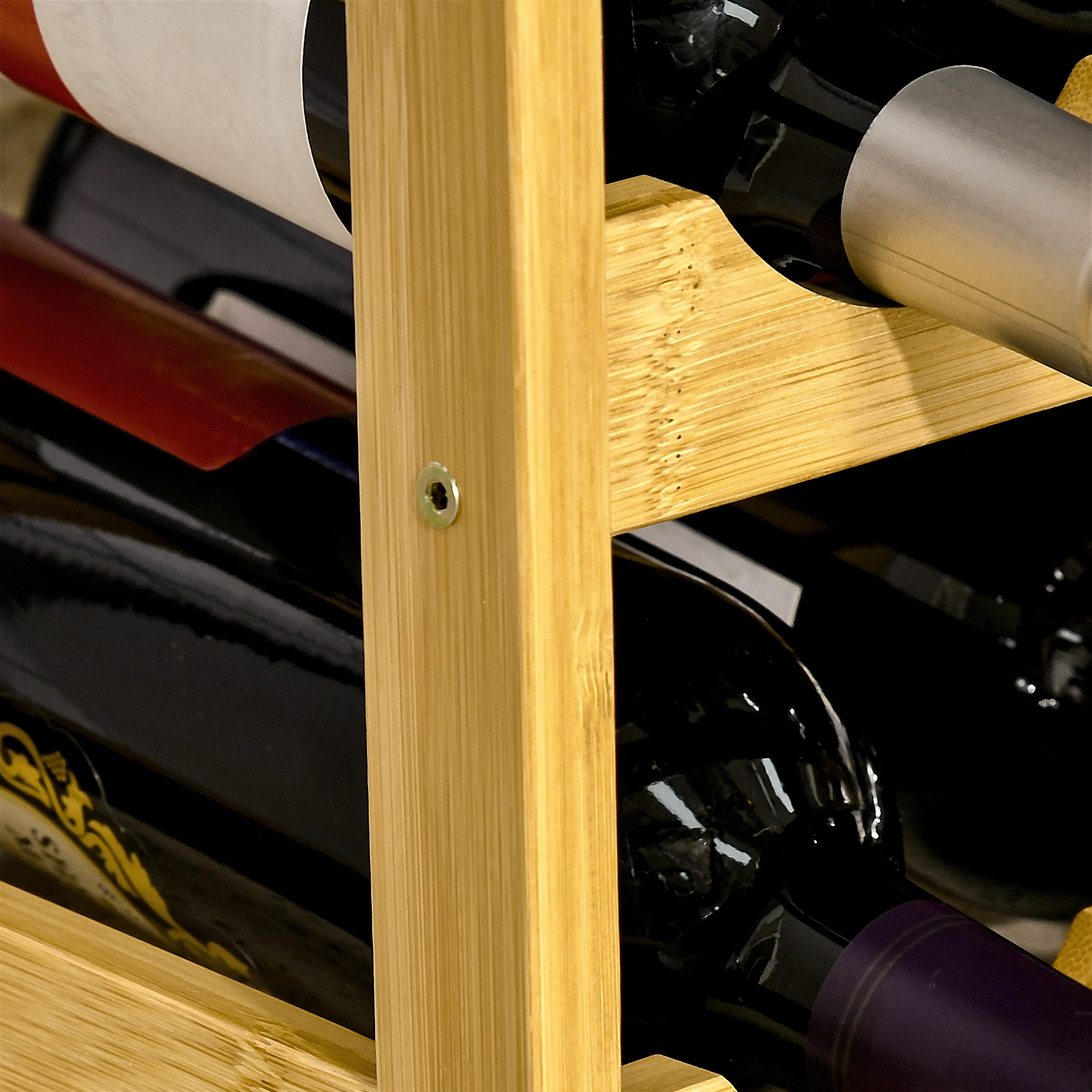 Weinregal aus Bambus 43L x 23,5B x 38H cm für 16 Flaschen
