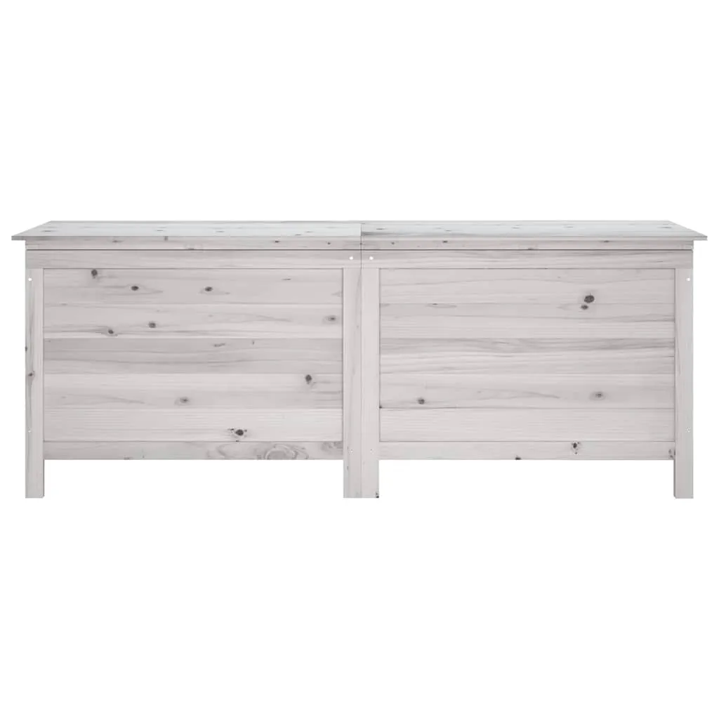 Gartenbox aus massivem Tannenholz 150 x 50 x 56,5 cm, Weiß
