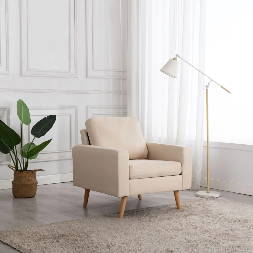tinkaro Wohnzimmersessel DERYA Stoff Relaxsessel Ruhesessel Creme